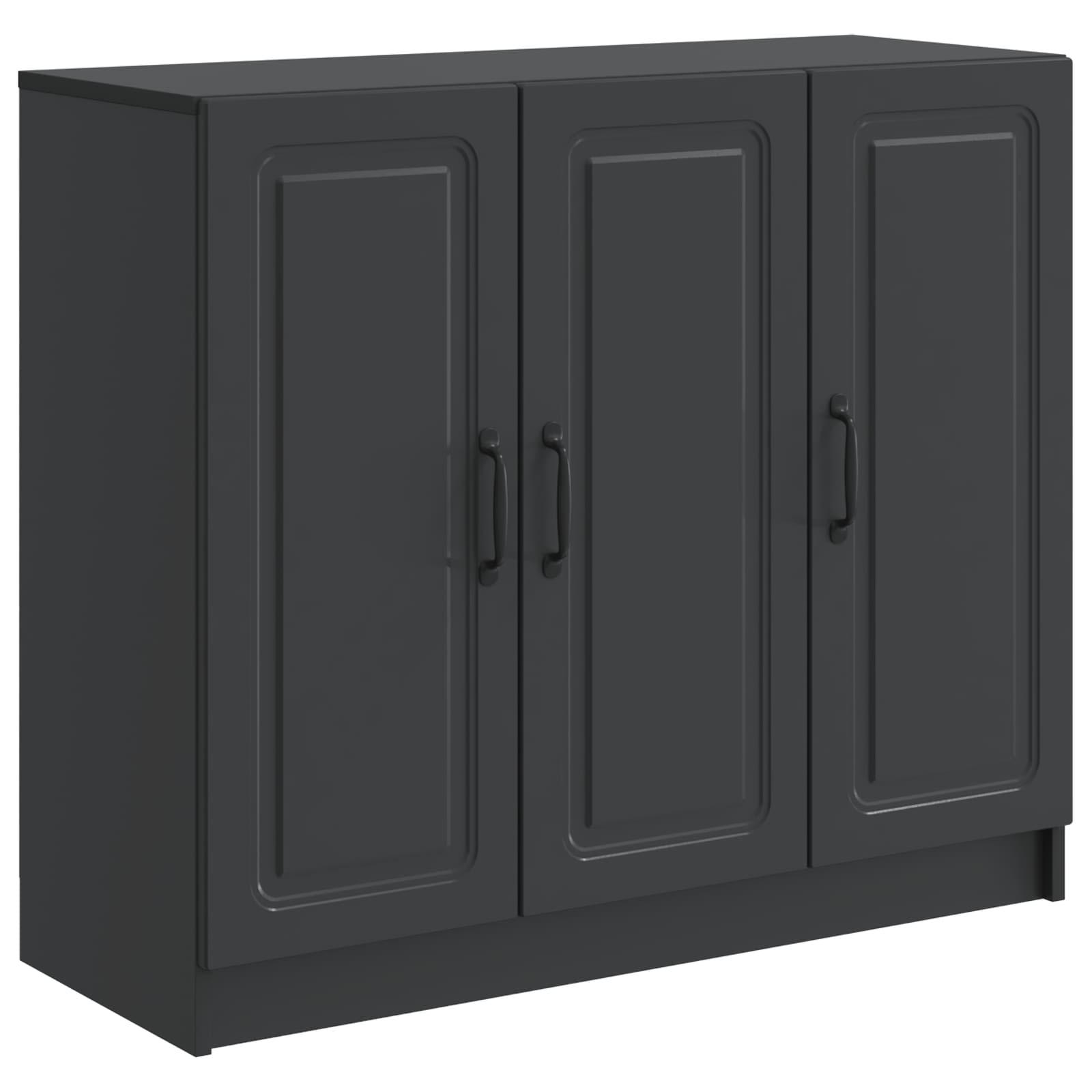 Sidebord Sort 89 x 34,5 x 77 cm Konstrueret træ billede
