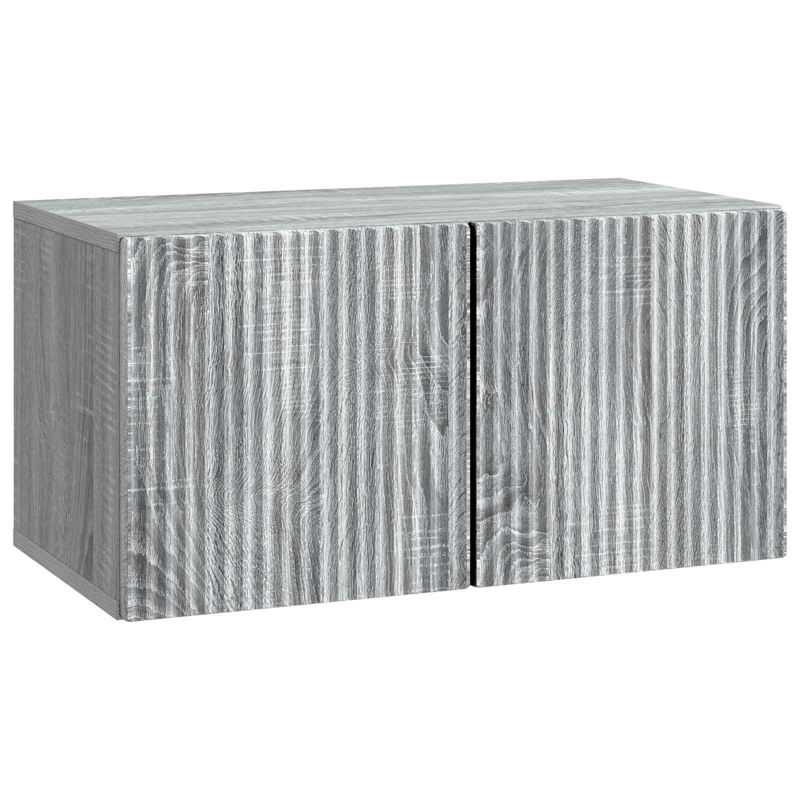 Væghængt TV-skab Vægmonteret Grå sonoma-eg 59,5 x 31 x 30 cm billede