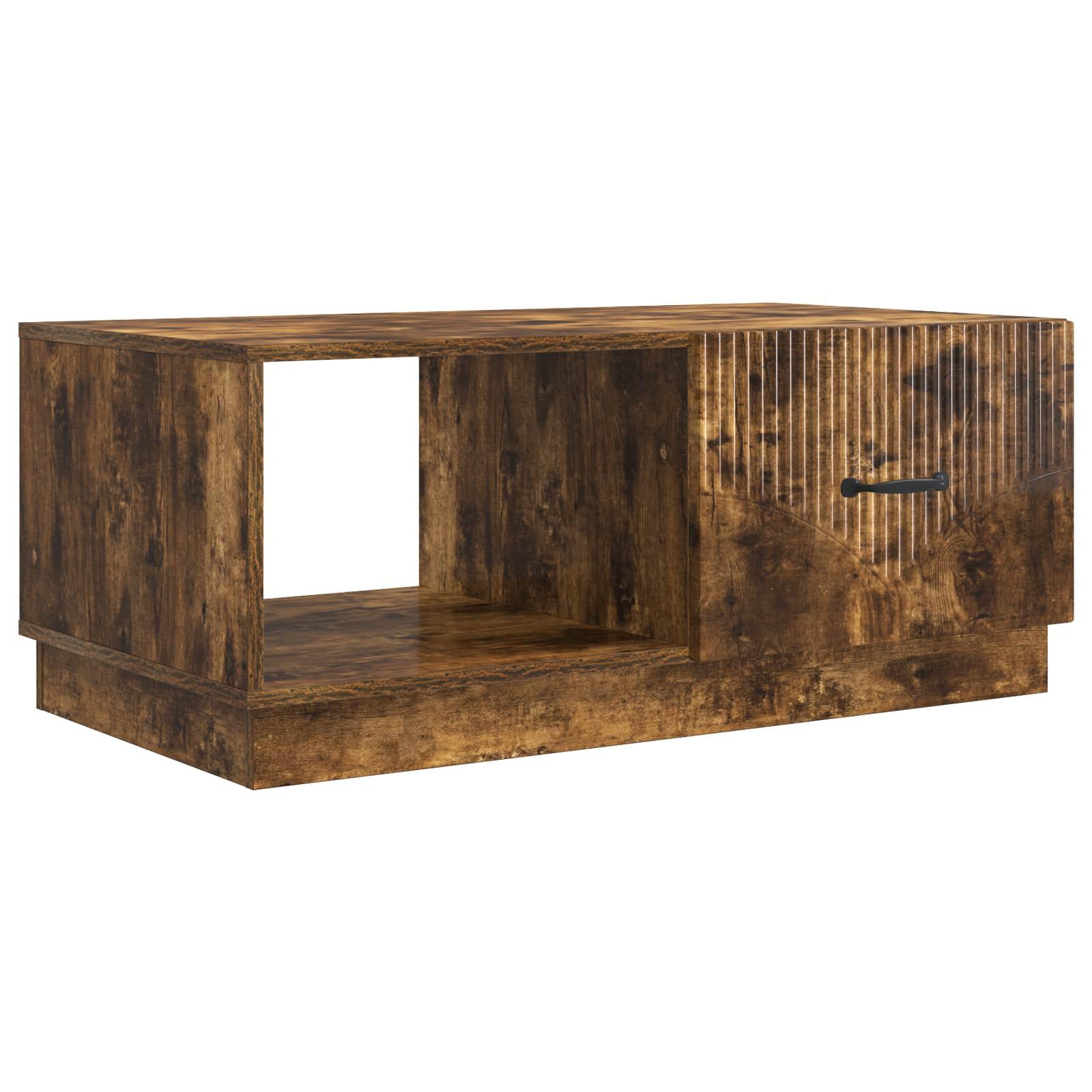 Sofabord Røget eg 90 x 50 x 37 cm Konstrueret træ billede