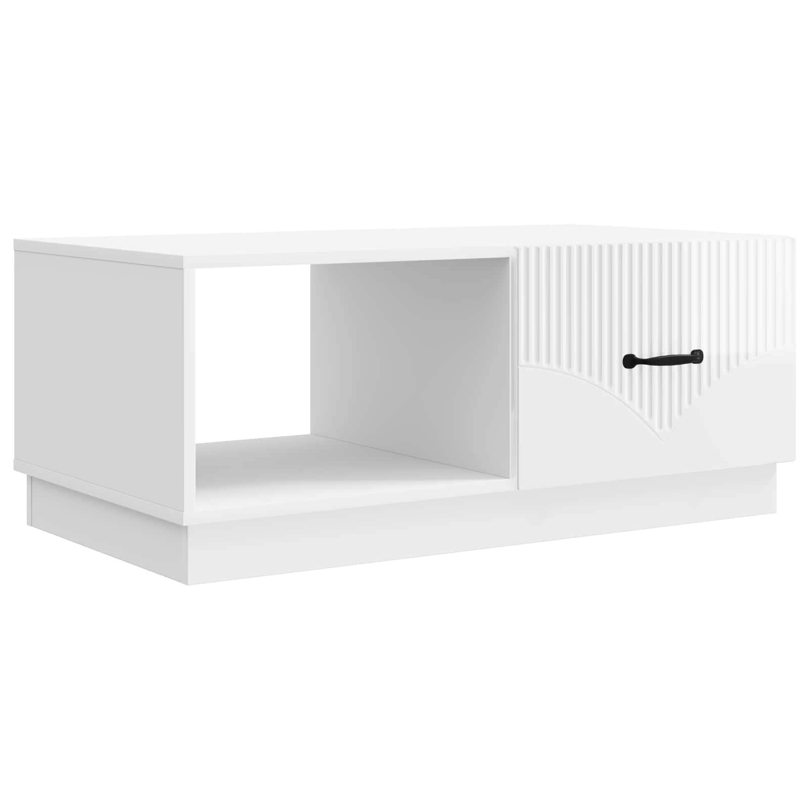 Sofabord Hvid højglans 90 x 50 x 37 cm Konstrueret træ billede