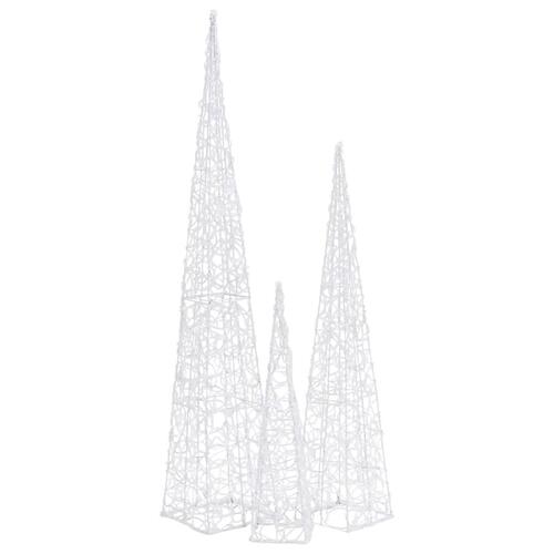 Dekorativt LED-lyskeglesæt 60/90/120 cm akryl varm hvid