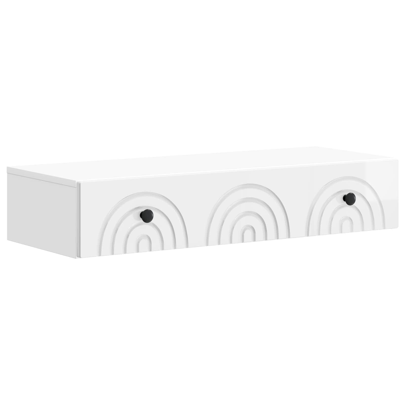 Væghængt Sideskab Hvid højglans 87,5 x 34,5 x 17 cm billede