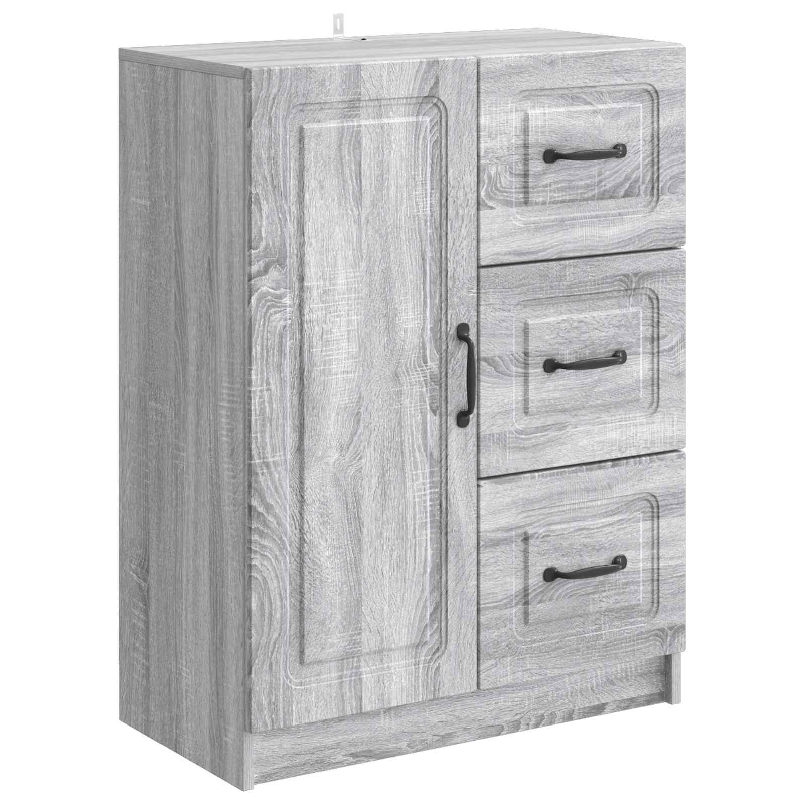 Sidebord Grå sonoma-eg 66 x 34,5 x 87 cm Konstrueret træ billede