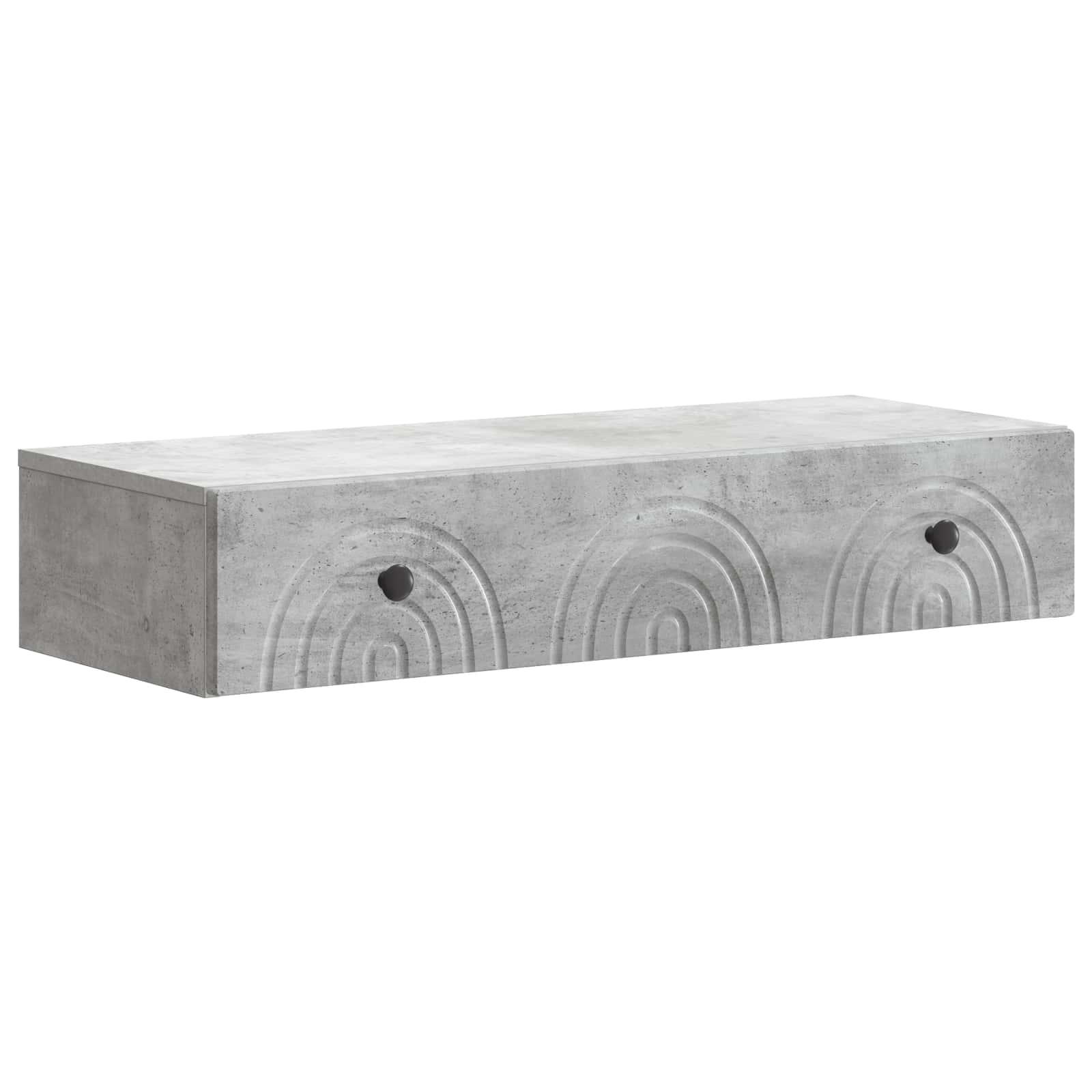 Væghængt Sideskab Betongrå 87,5 x 34,5 x 17 cm Konstrueret træ billede