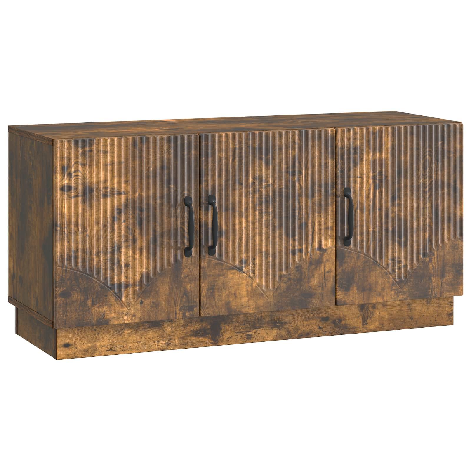 TV-skab Røget eg 99 x 34,5 x 47 cm Konstrueret træ billede
