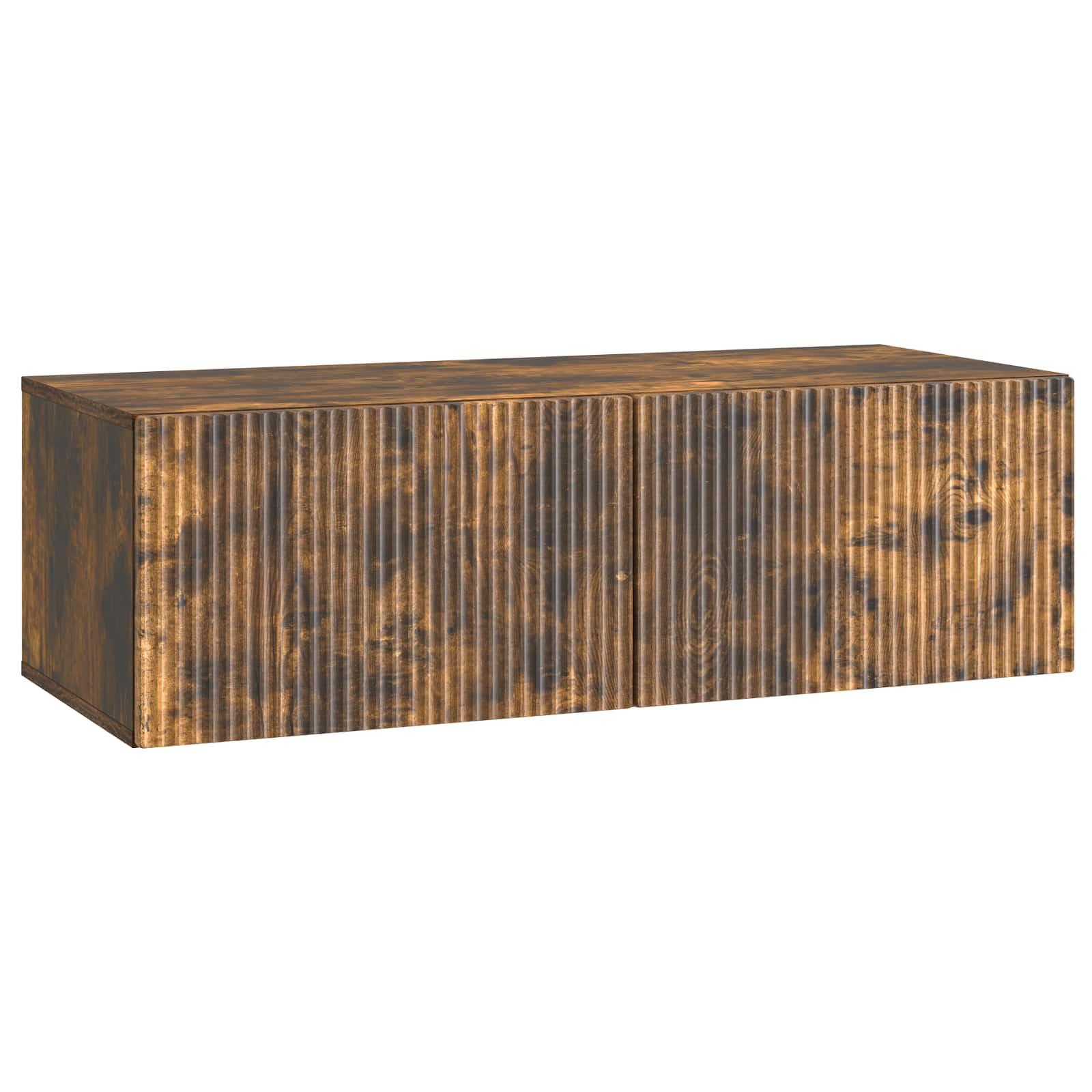 Væghængt TV-skab Røget eg 98 x 41 x 30 cm Konstrueret træ billede