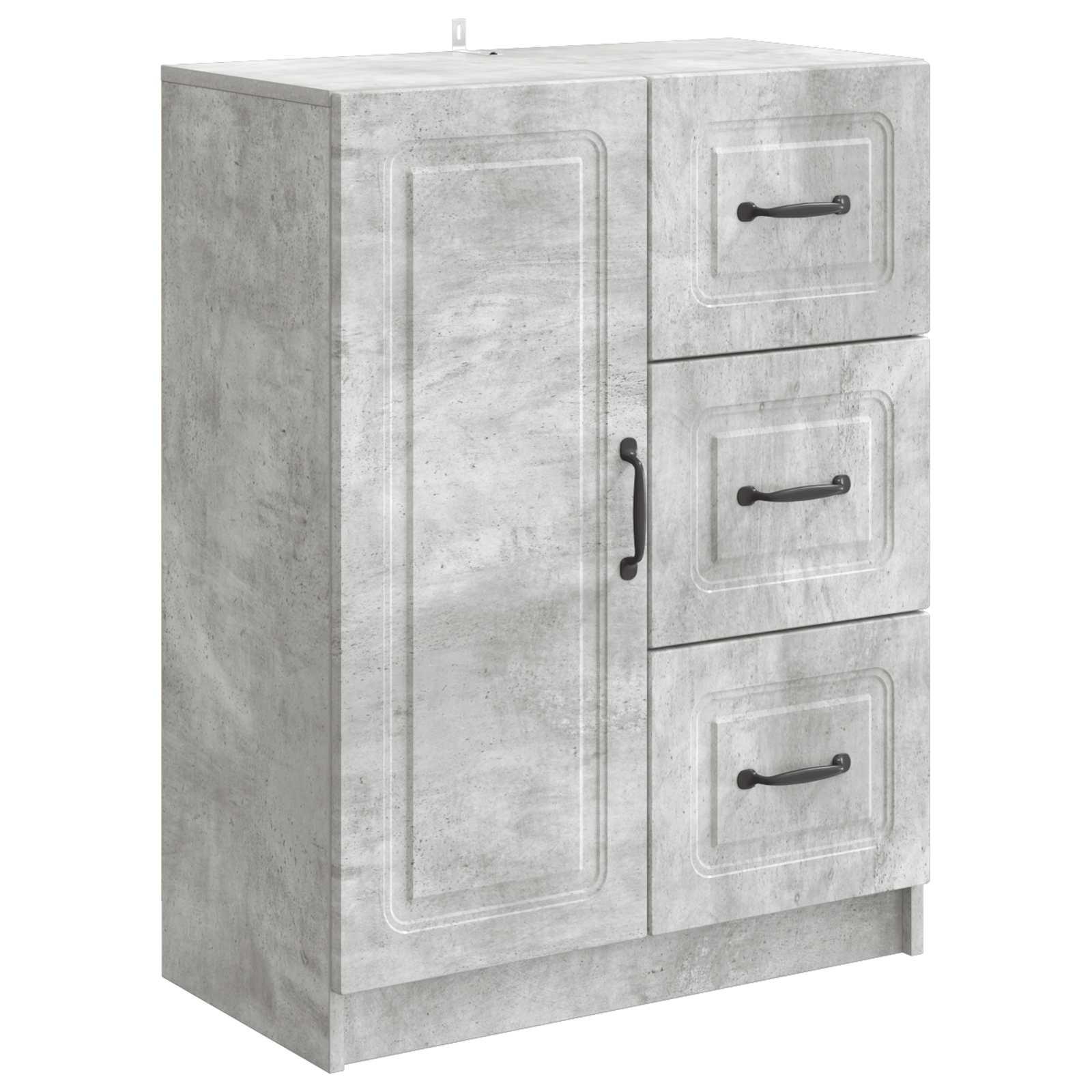 Sidebord med skuffe Betongrå 66 x 34,5 x 87 cm Konstrueret træ billede