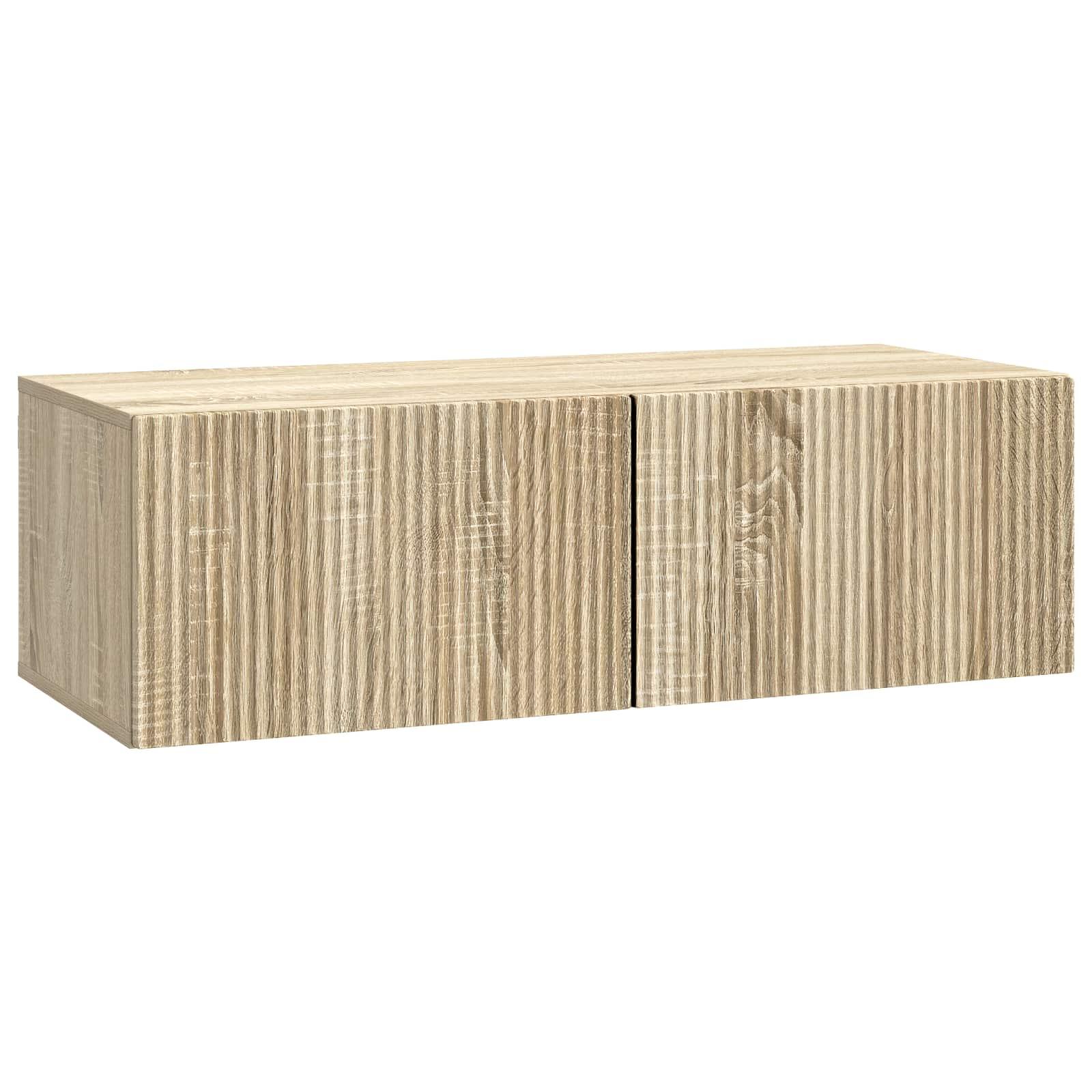 Væghængt TV-skab Sonoma-eg 98 x 41 x 30 cm Konstrueret træ billede
