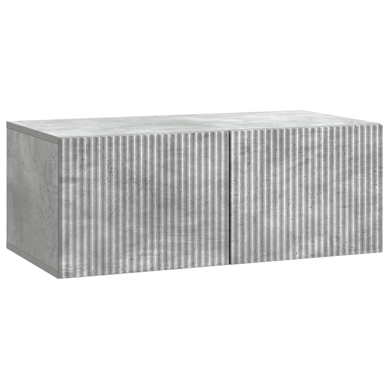 Væghængt TV-skab Betongrå 78,5 x 41 x 30 cm Konstrueret træ billede