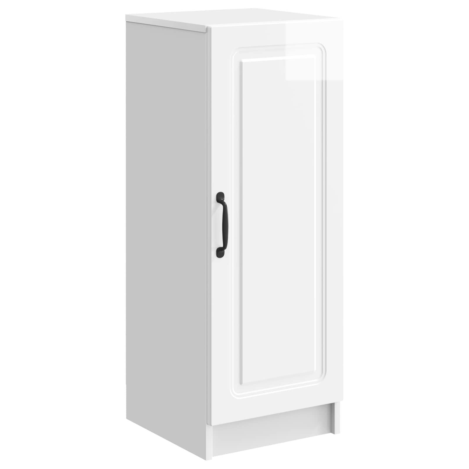 Sidebord Hvid højglans 33 x 34,5 x 87 cm Konstrueret træ billede