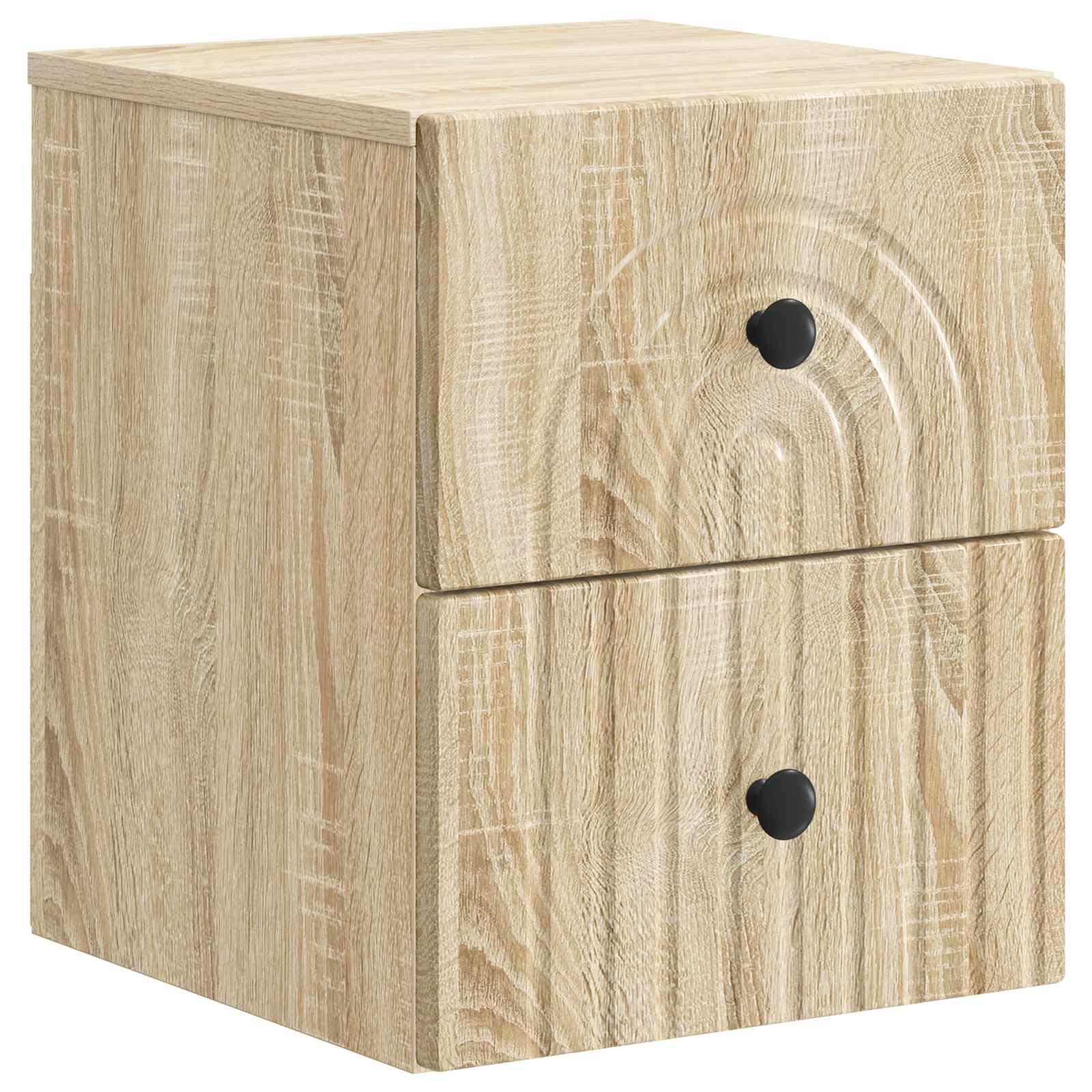 Væghængt Natbord Sonoma-eg 33 x 34,5 x 40 cm Konstrueret træ billede