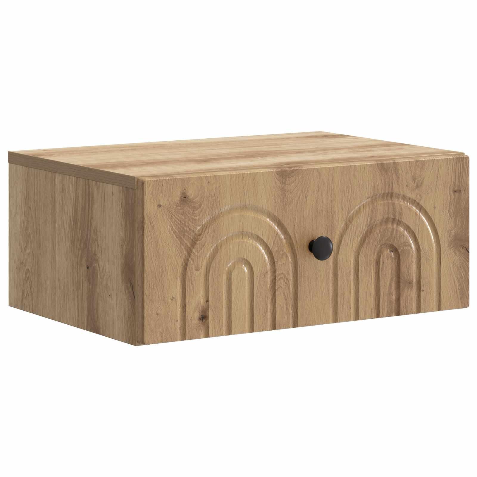 Væghængt Natbord Artisan-eg 49 x 34,5 x 20 cm Konstrueret træ billede