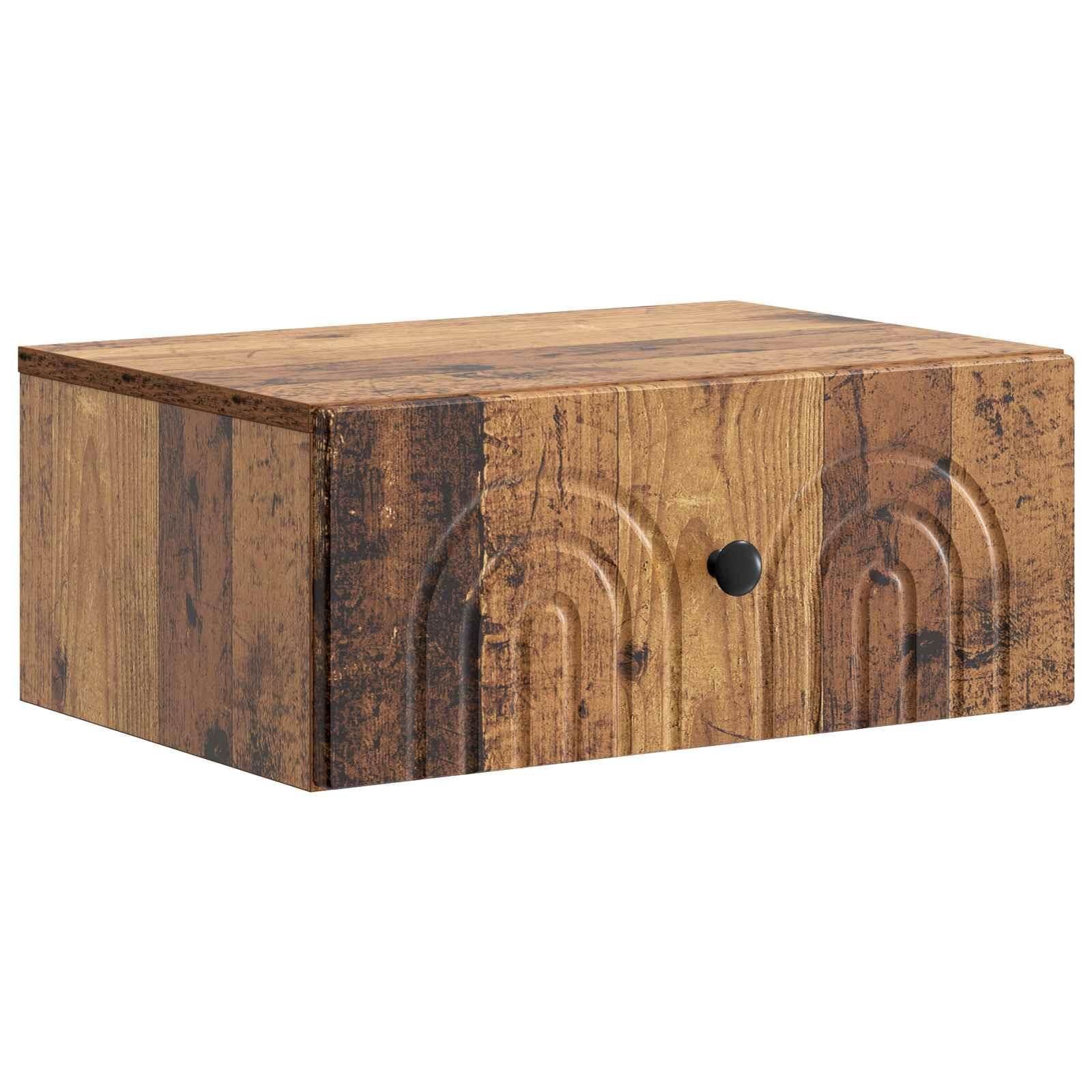Væghængt Natbord Gammelt træ 49 x 34,5 x 20 cm Konstrueret træ billede