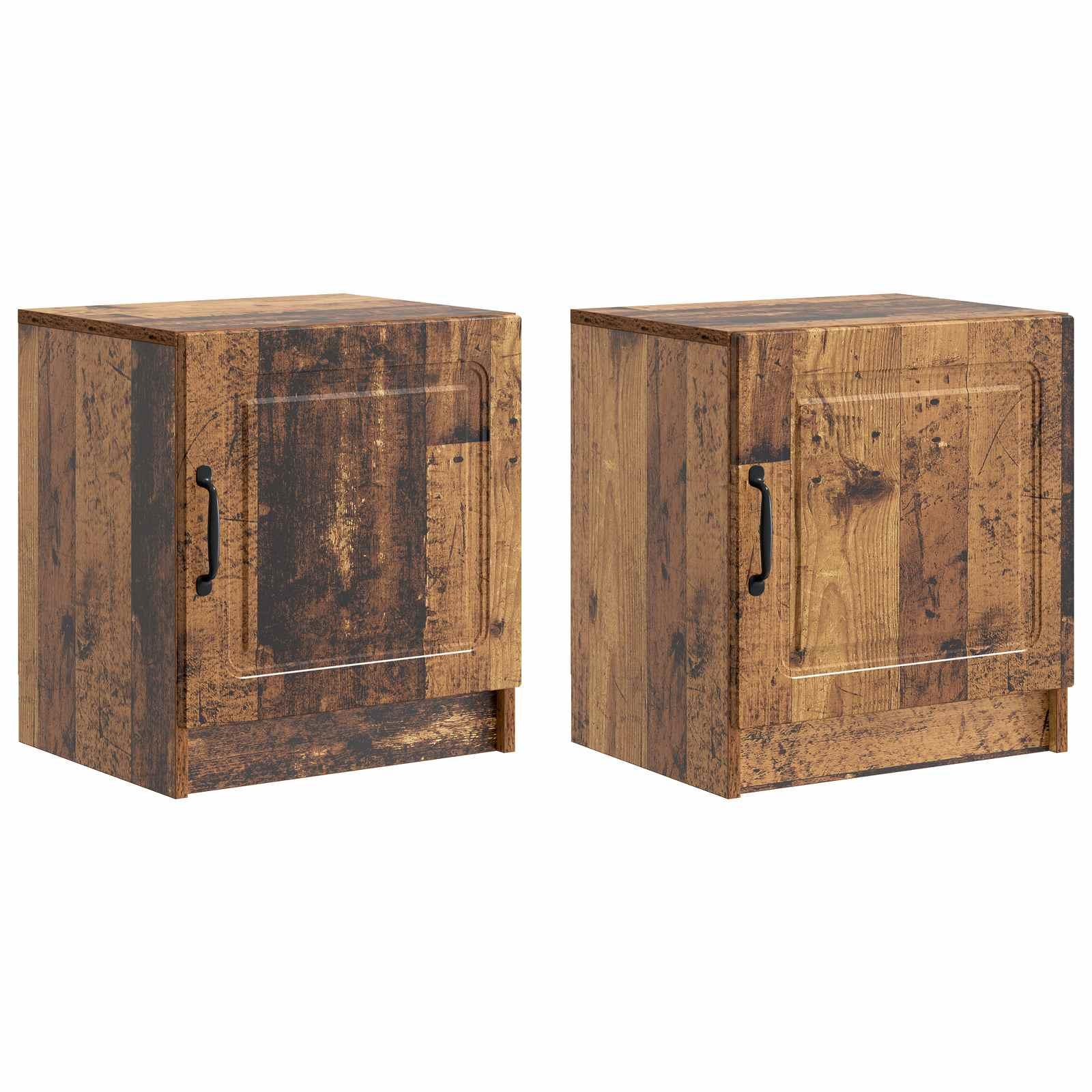 Natskab 2 stk Gammelt træ 43 x 34,5 x 47 cm Konstrueret træ billede