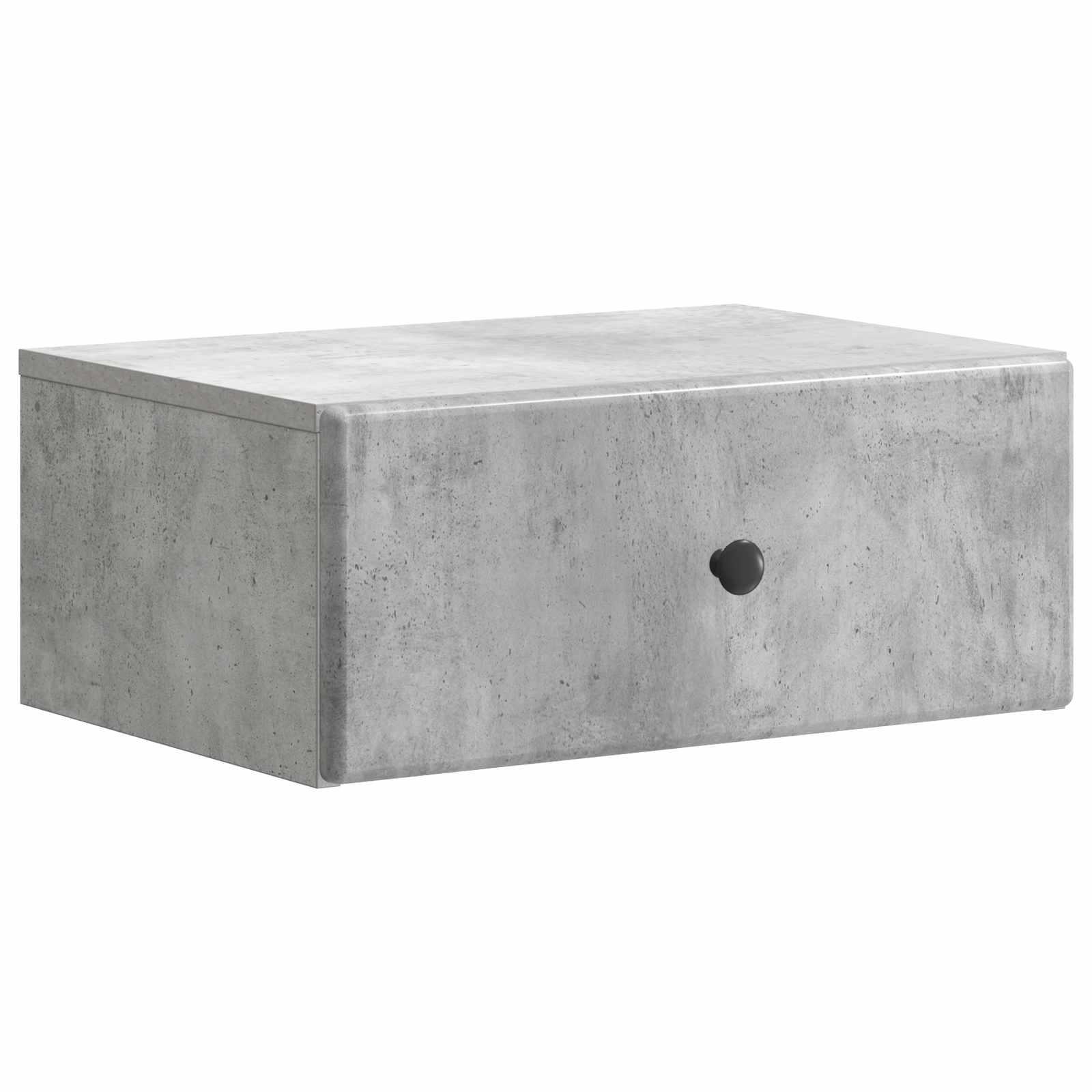 Væghængt Natbord Betongrå 49 x 34,5 x 20 cm Konstrueret træ billede