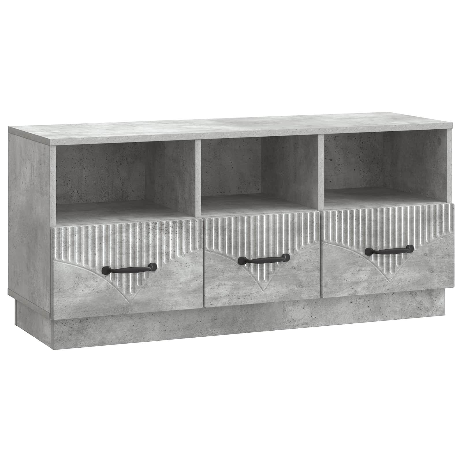 TV-skab med skuffe Betongrå 102 x 34,5 x 47 cm Konstrueret træ billede
