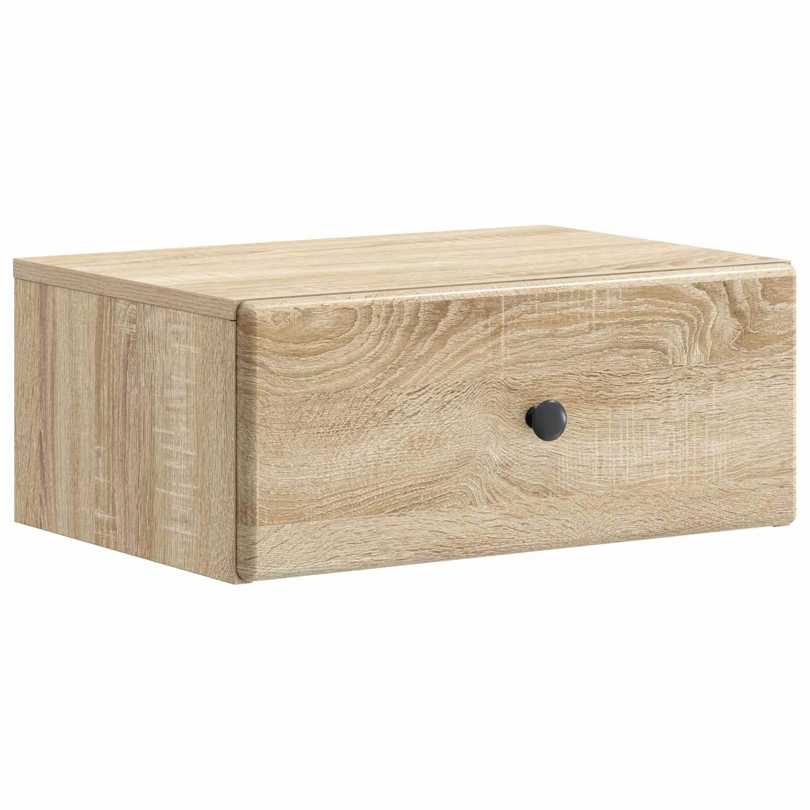 Væghængt Natbord Sonoma-eg 49 x 34,5 x 20 cm Konstrueret træ billede