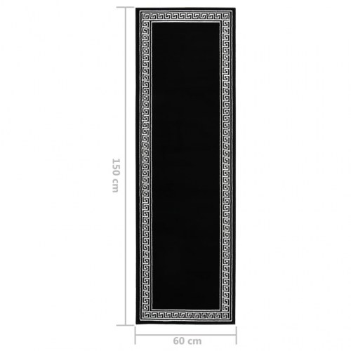 Tæppeløber 60x150 cm BCF med motiv sort
