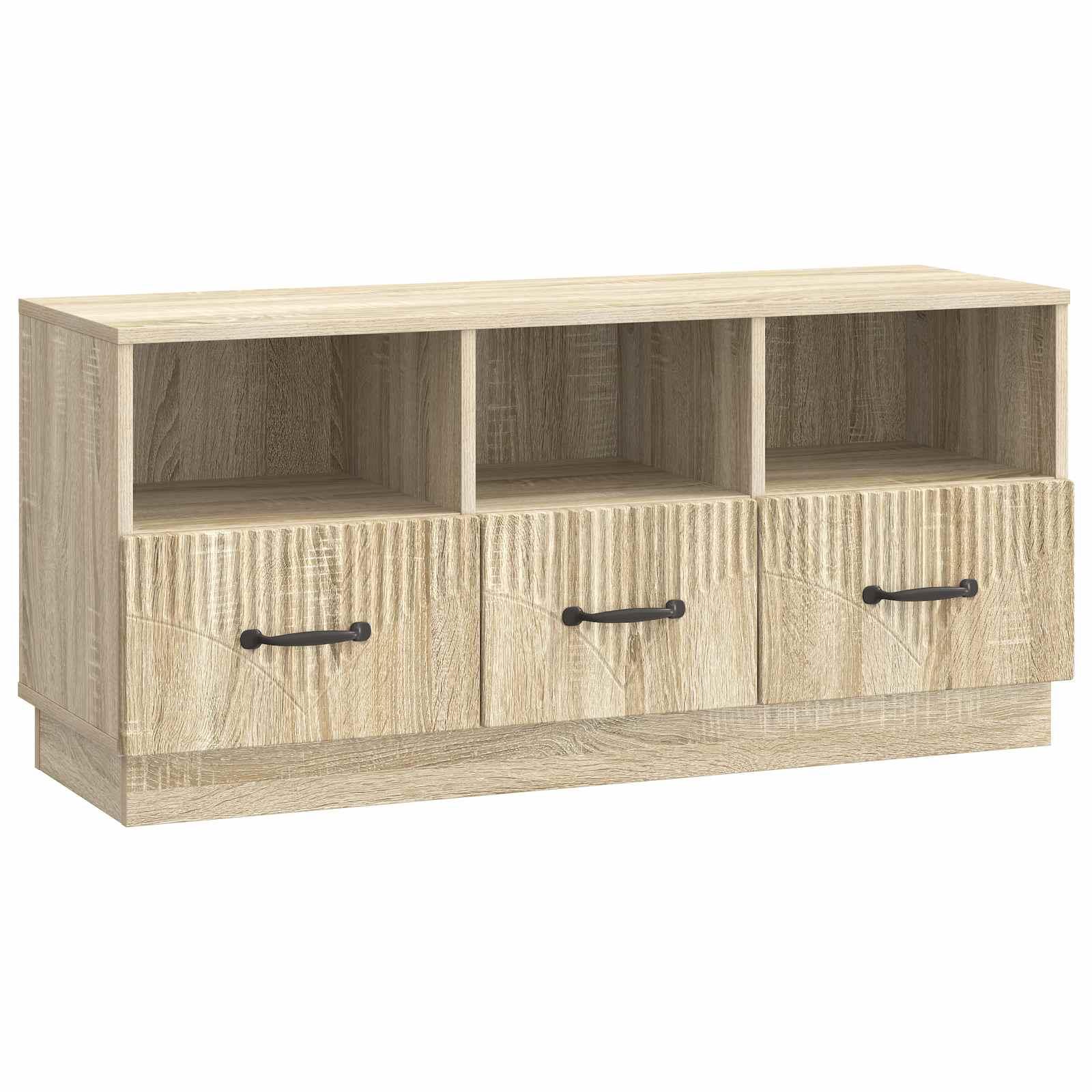 TV-skab med skuffe Sonoma-eg 102 x 34,5 x 47 cm Konstrueret træ billede