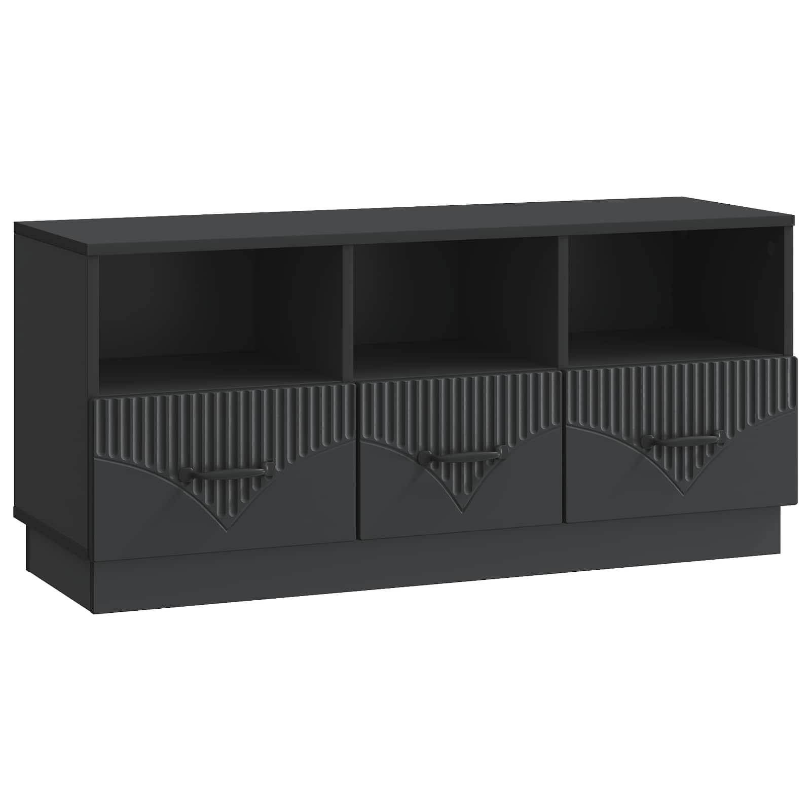 TV-skab med skuffe Sort 102 x 34,5 x 47 cm Konstrueret træ billede