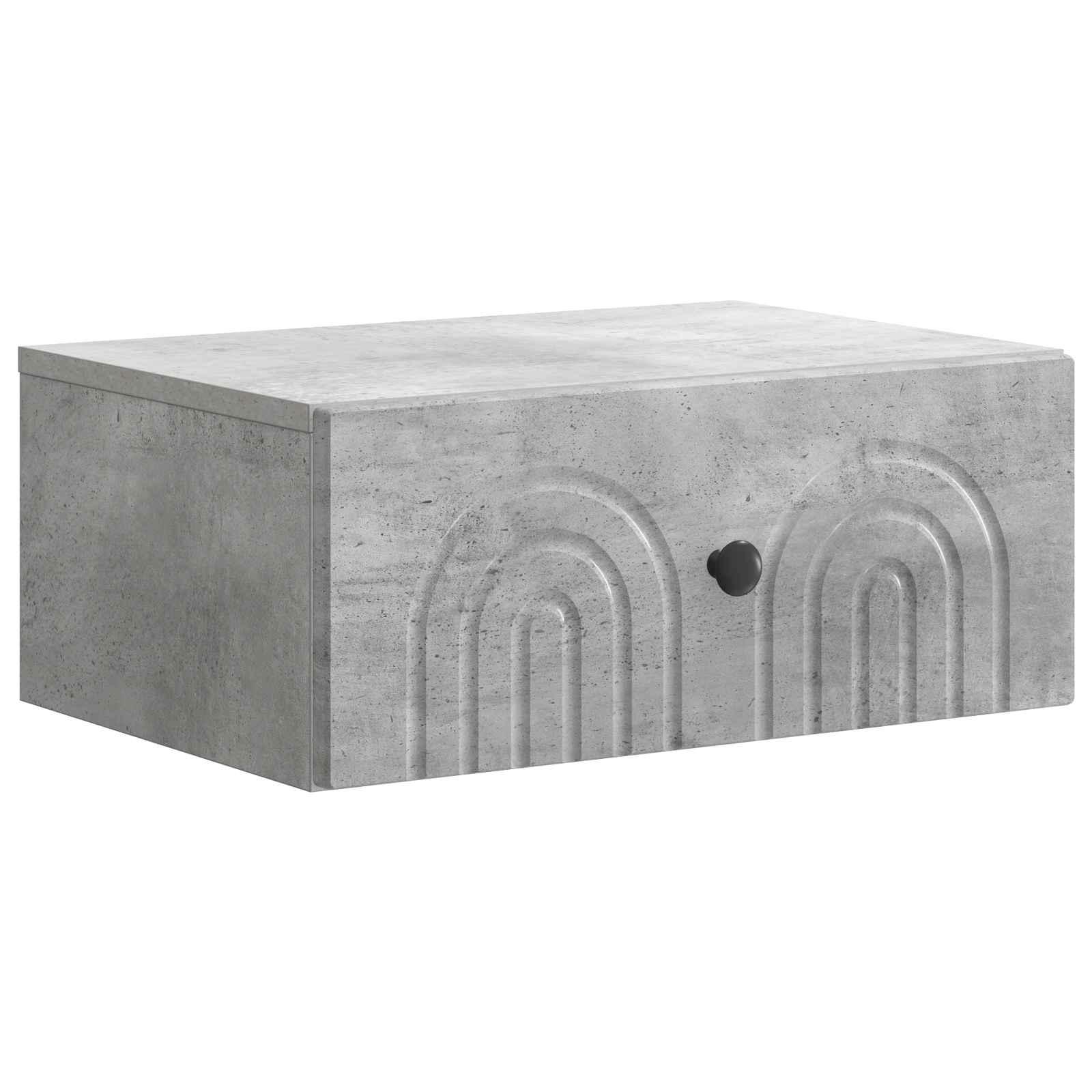 Væghængt Natbord Betongrå 49 x 34,5 x 20 cm Konstrueret træ billede