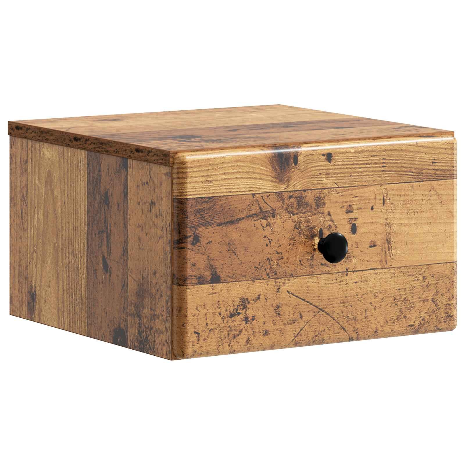 Væghængt Natbord Gammelt træ 34,5 x 33 x 20 cm Konstrueret træ billede
