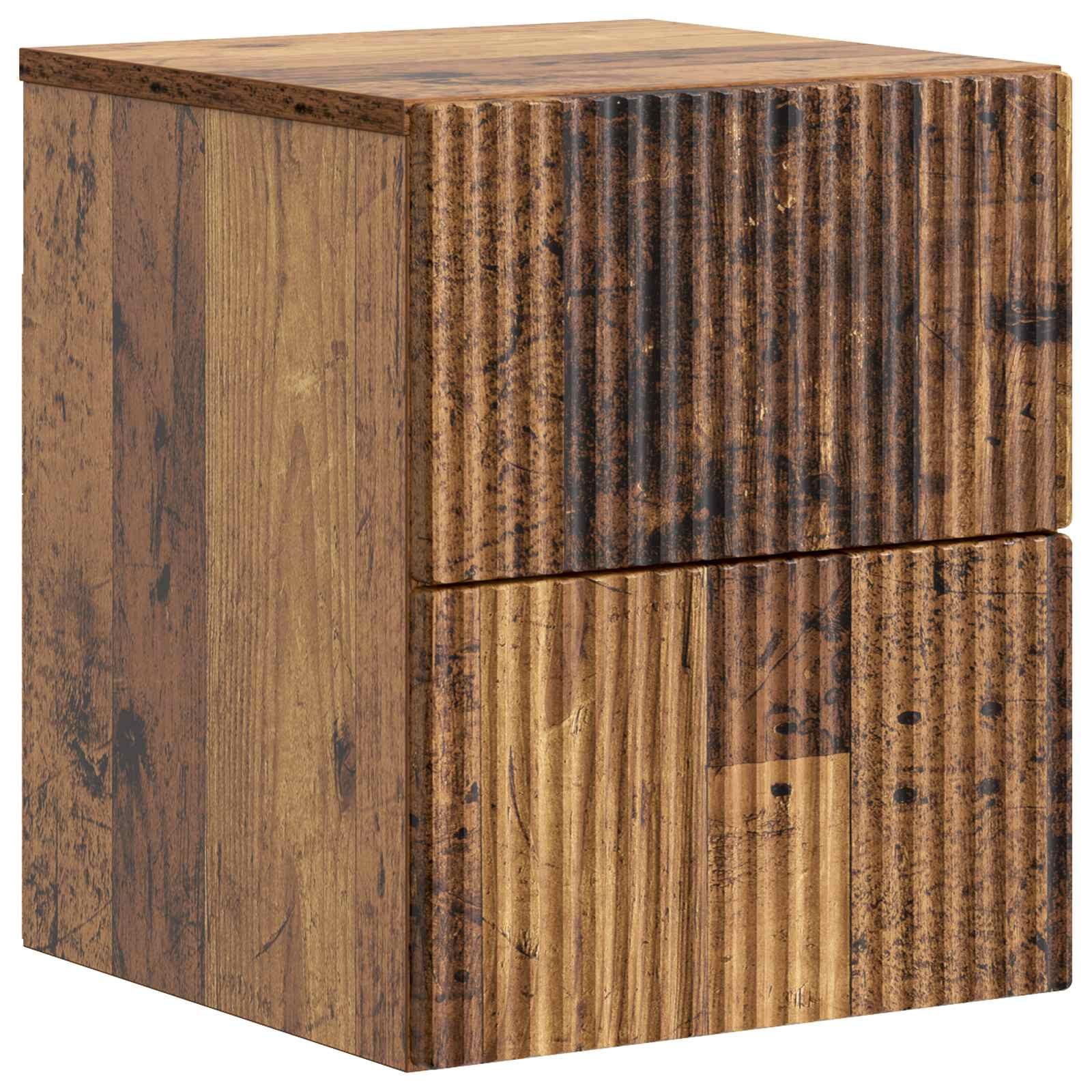 Væghængt Natbord Gammelt træ 33 x 34,5 x 40 cm Konstrueret træ billede