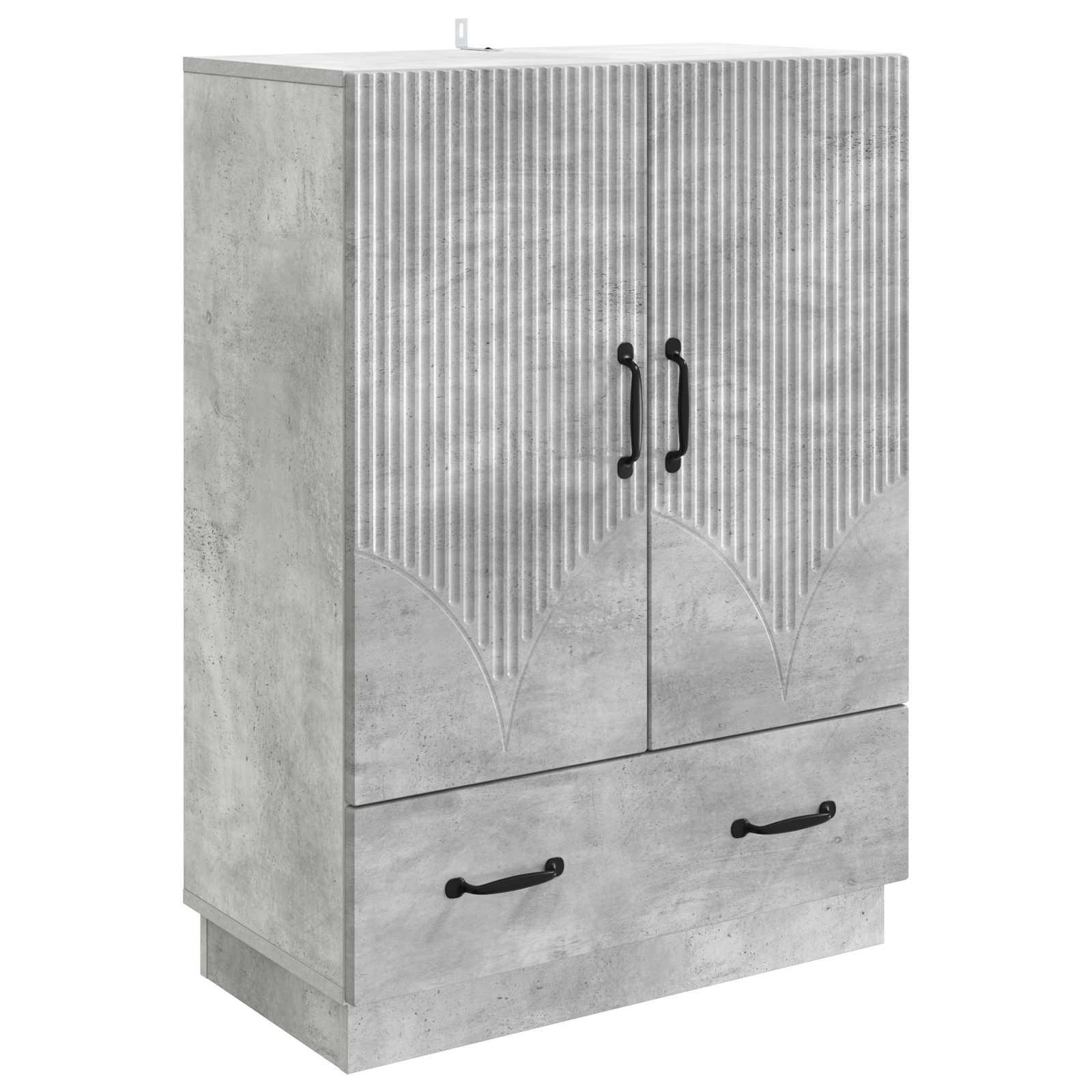 Sidebord med skuffe Betongrå 66 x 34,5 x 92 cm Konstrueret træ billede