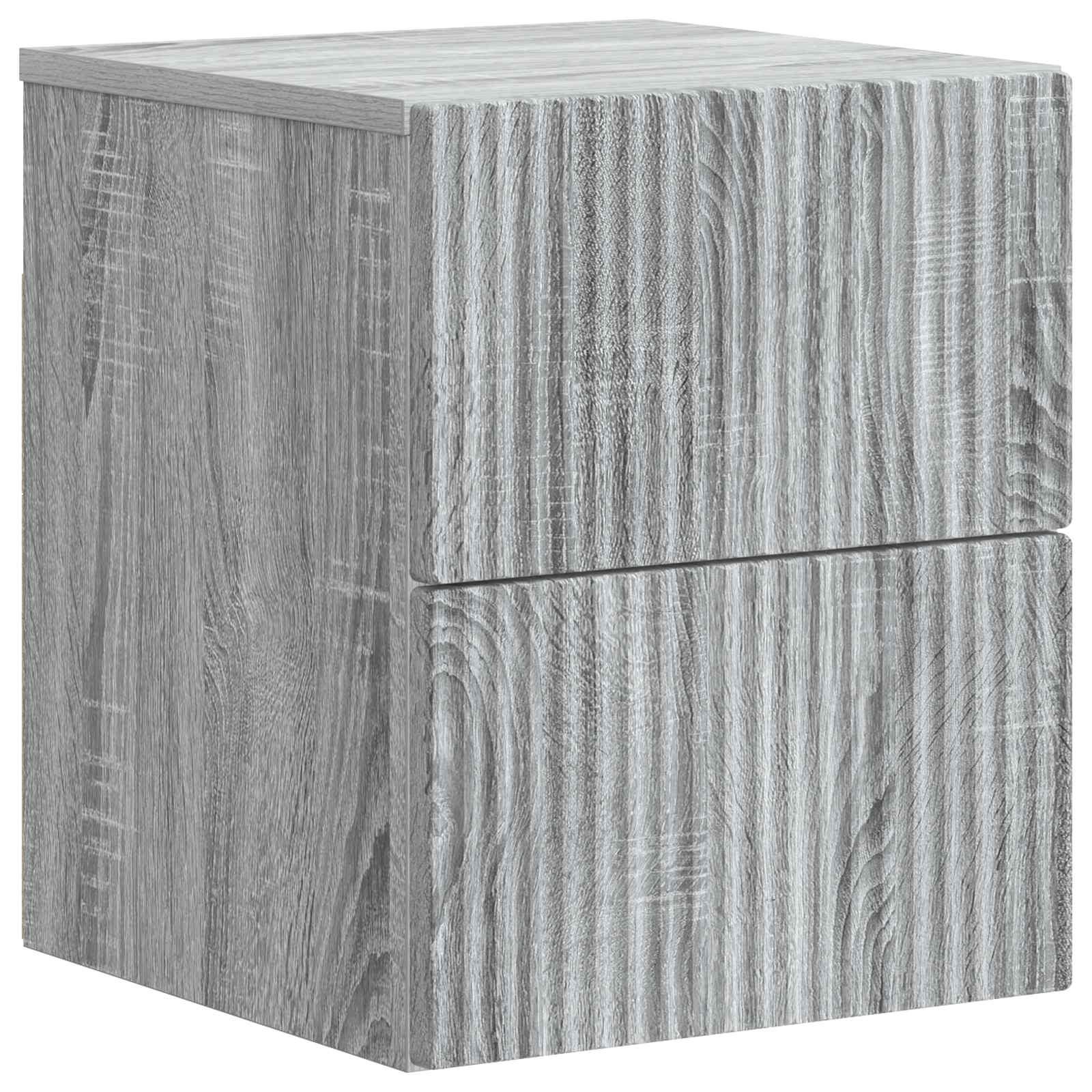 Væghængt Natbord med skuffe Grå sonoma-eg 33 x 34,5 x 40 cm billede