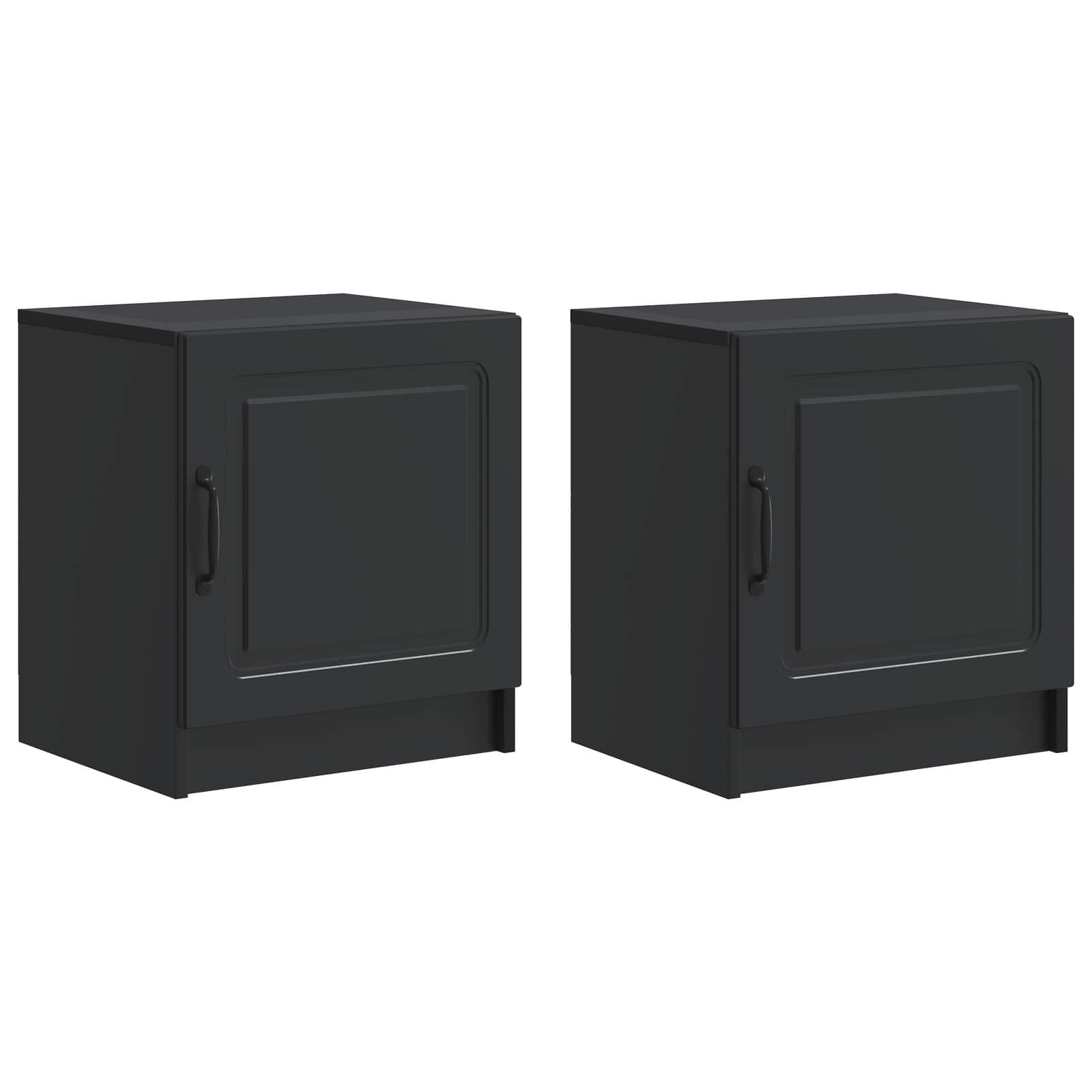 Natskab 2 stk Sort 43 x 34,5 x 47 cm Konstrueret træ billede