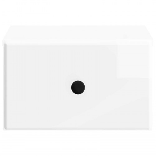 Væghængt Natbord 2 stk Hvid højglans 34,5 x 33 x 20 cm