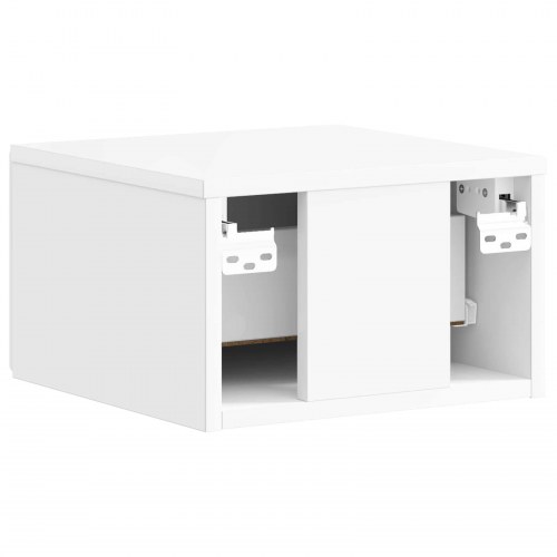 Væghængt Natbord 2 stk Hvid højglans 34,5 x 33 x 20 cm