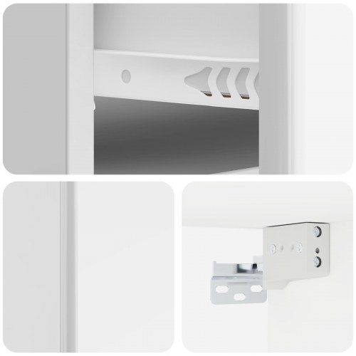 Væghængt Natbord 2 stk Hvid højglans 34,5 x 33 x 20 cm