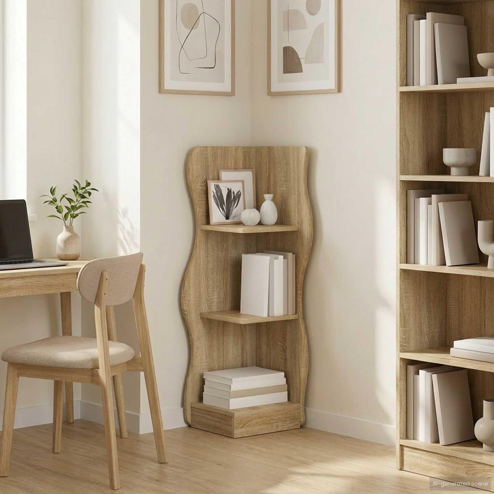 Hjørnehylde Sonoma-eg 34 x 33 x 102 cm Konstrueret træ billede