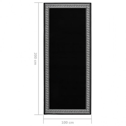 Tæppeløber 100x200 cm BCF med motiv sort