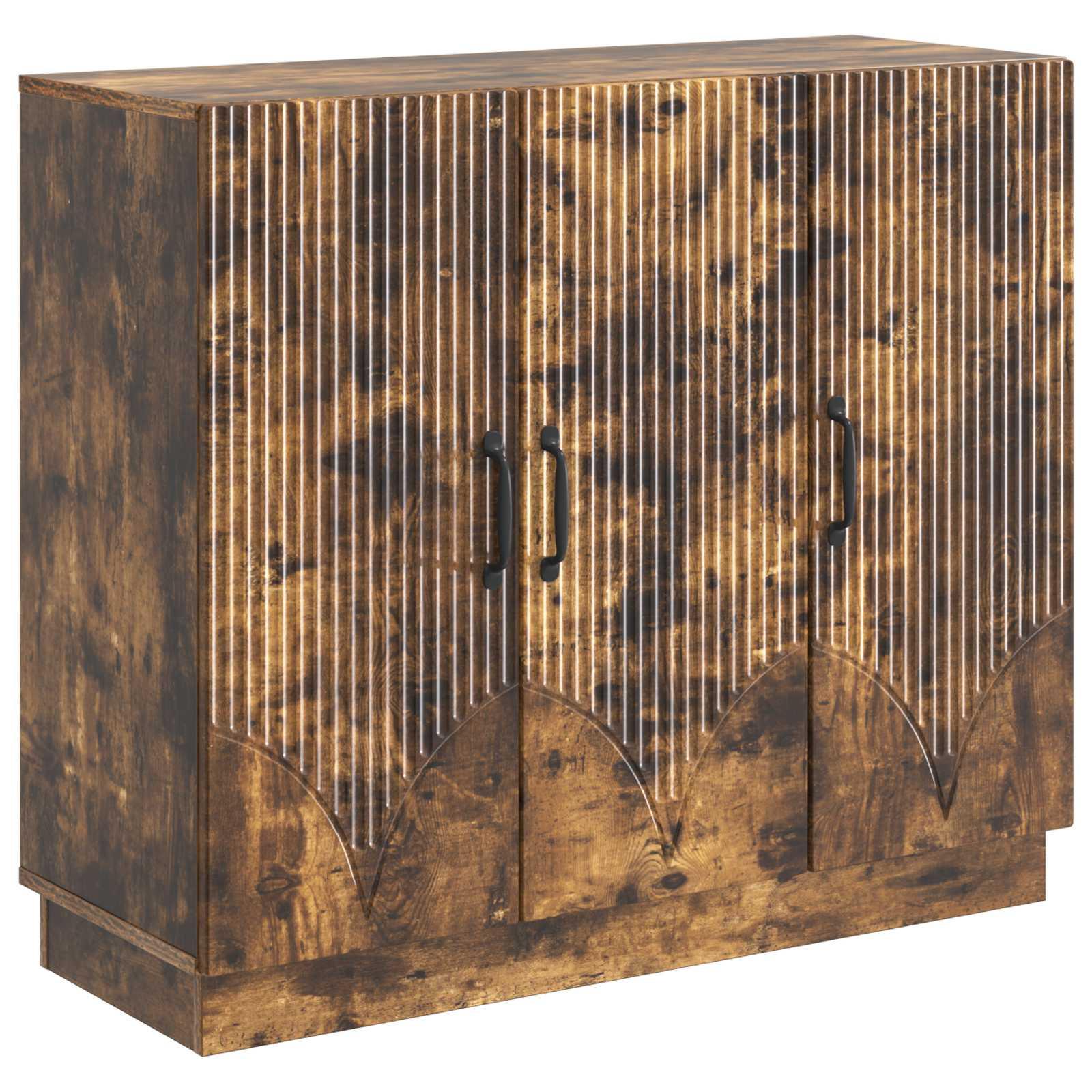 Sidebord Røget eg 89 x 34,5 x 77 cm Konstrueret træ billede
