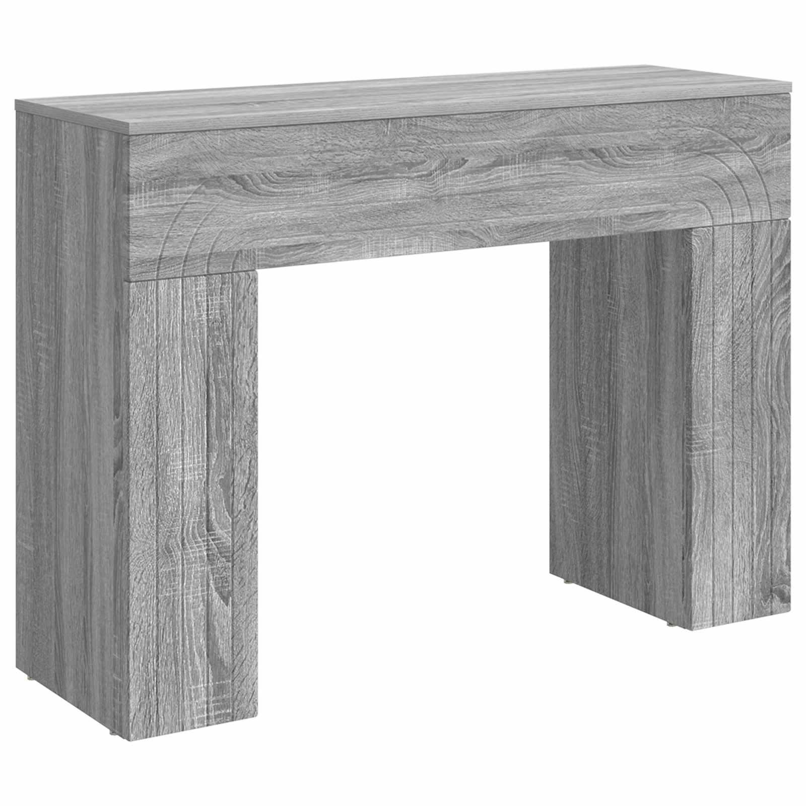 Sofabord Grå sonoma-eg 102 x 35 x 75 cm Konstrueret træ billede