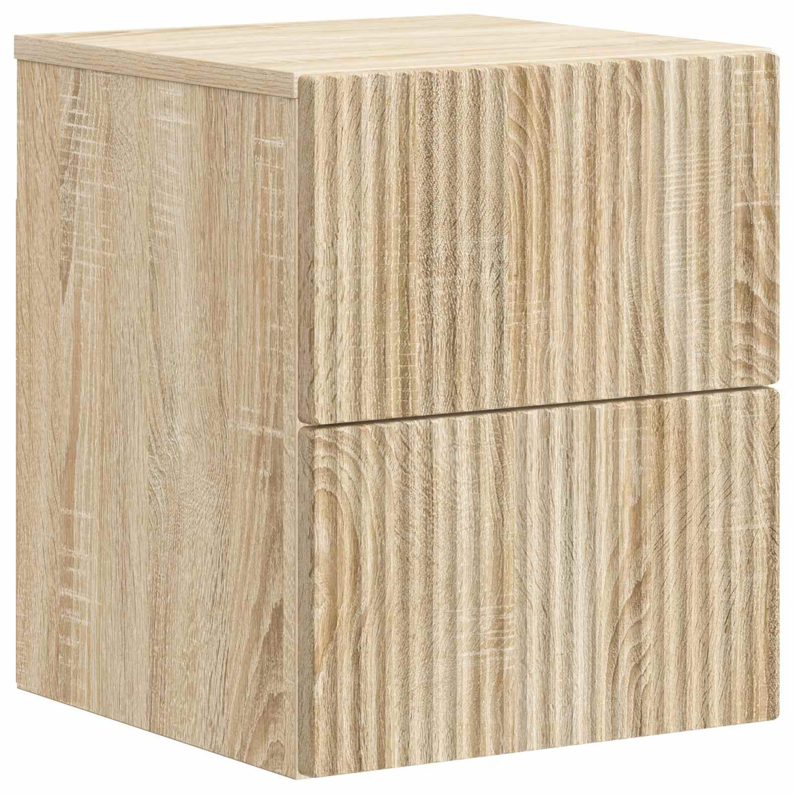 Væghængt Natbord Sonoma-eg 33 x 34,5 x 40 cm Konstrueret træ billede