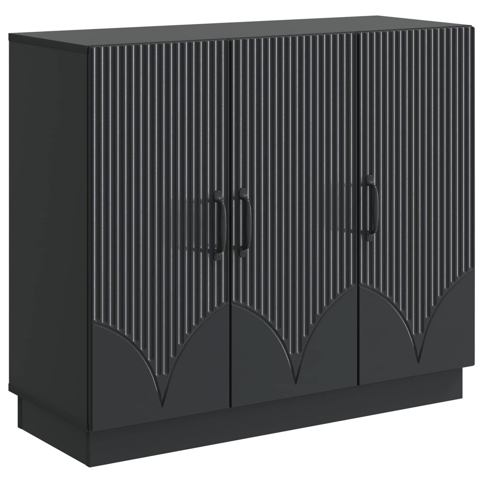 Sidebord Sort 89 x 34,5 x 77 cm Konstrueret træ billede