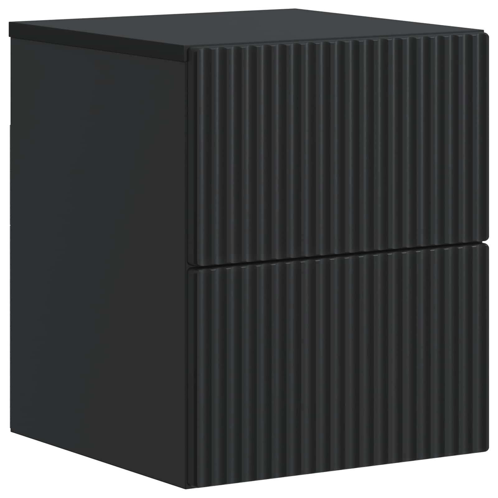 Væghængt Natbord Sort 33 x 34,5 x 40 cm Konstrueret træ billede
