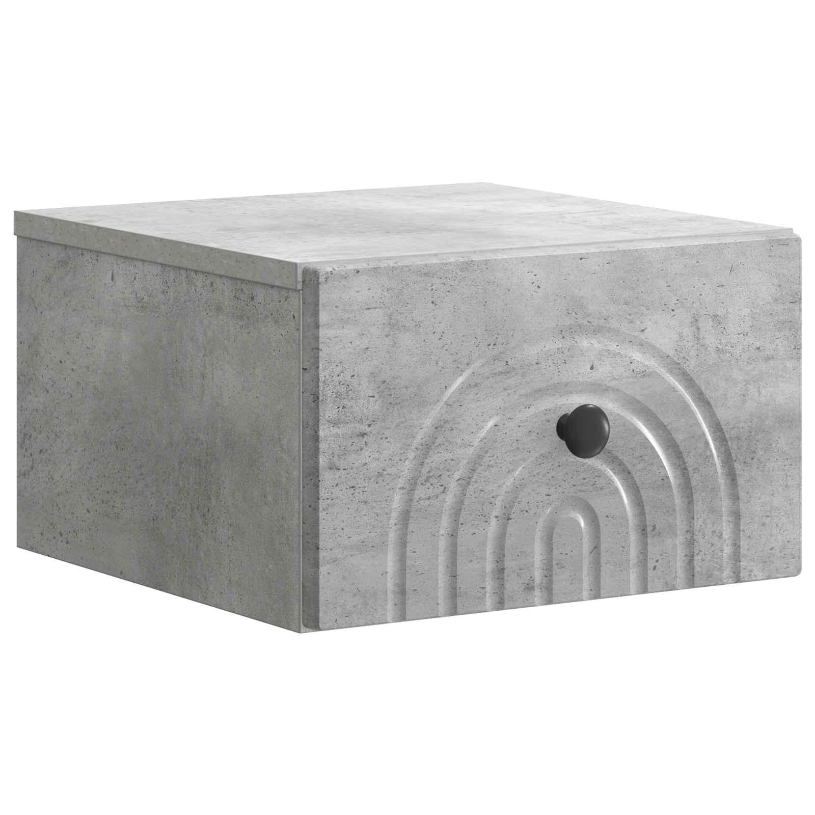 Væghængt Natbord Betongrå 33 x 34,5 x 20 cm Konstrueret træ billede