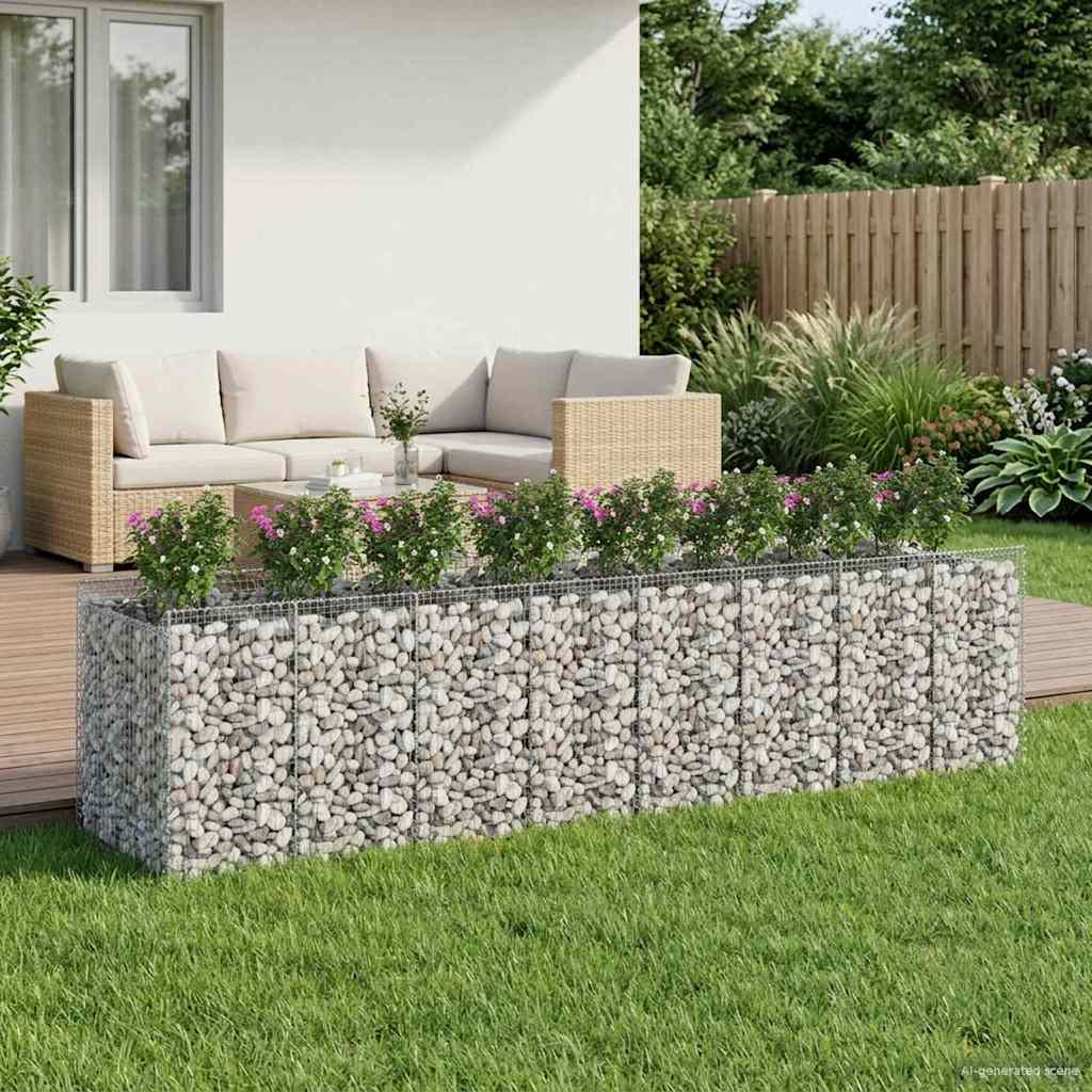Gabion højbed 4 stk Sølv billede