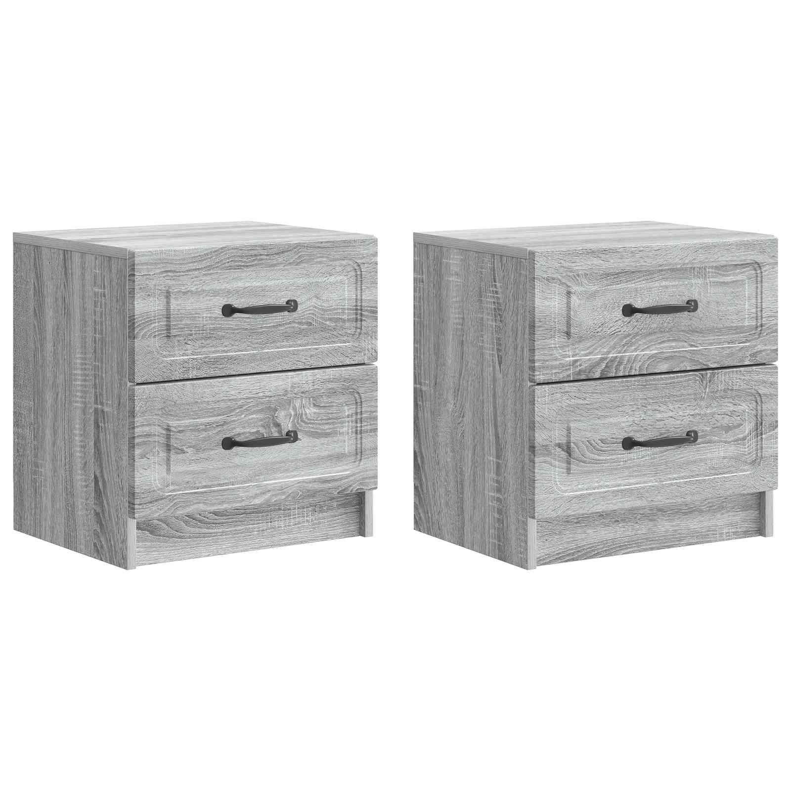 Natskab 2 stk Grå sonoma-eg 43 x 34,5 x 44,5 cm Konstrueret træ billede
