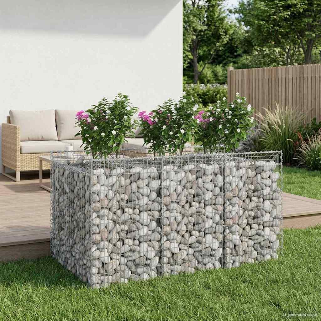 Gabion højbed 2 stk Sølv billede