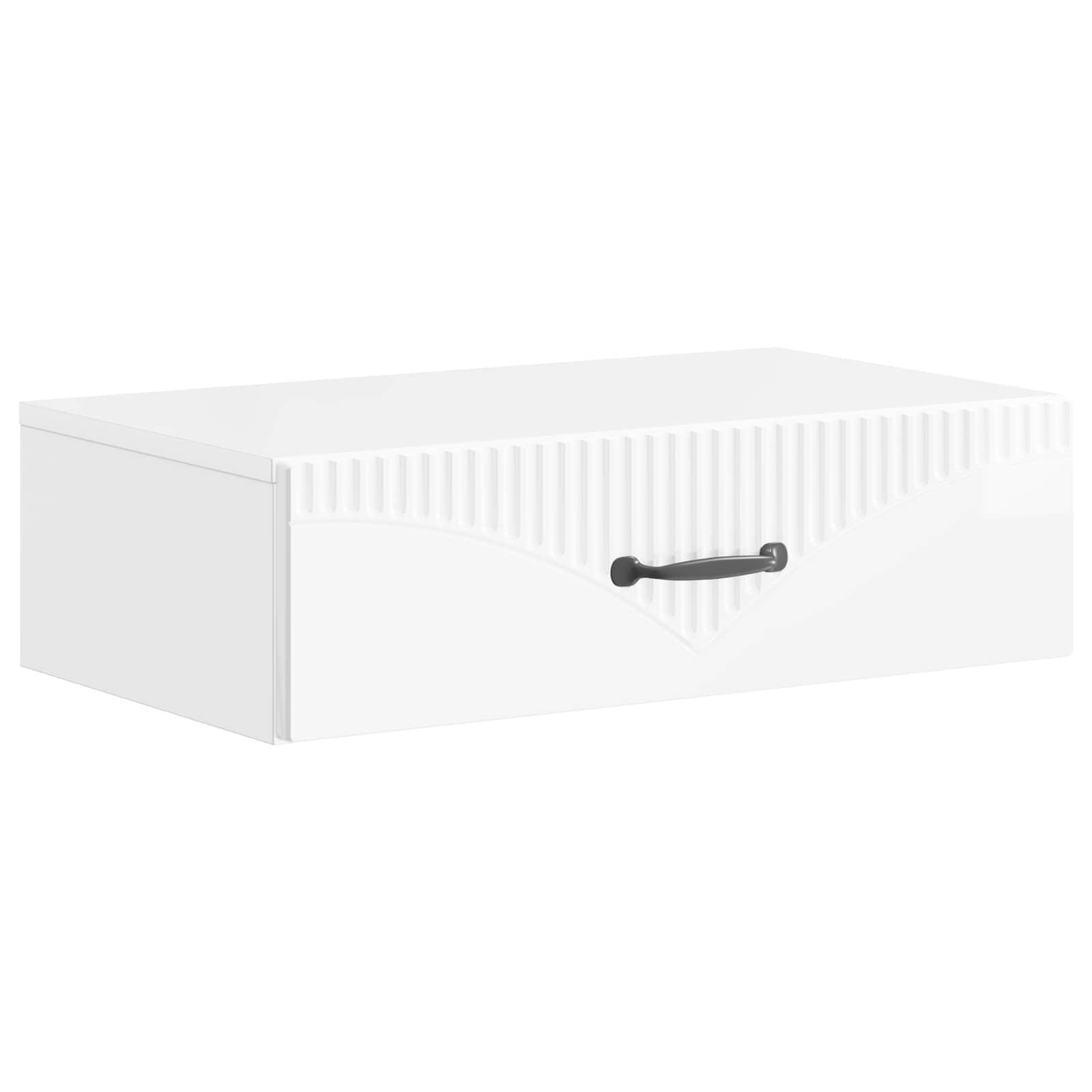 Væghængt Sideskab Hvid højglans 59 x 34,5 x 17 cm billede