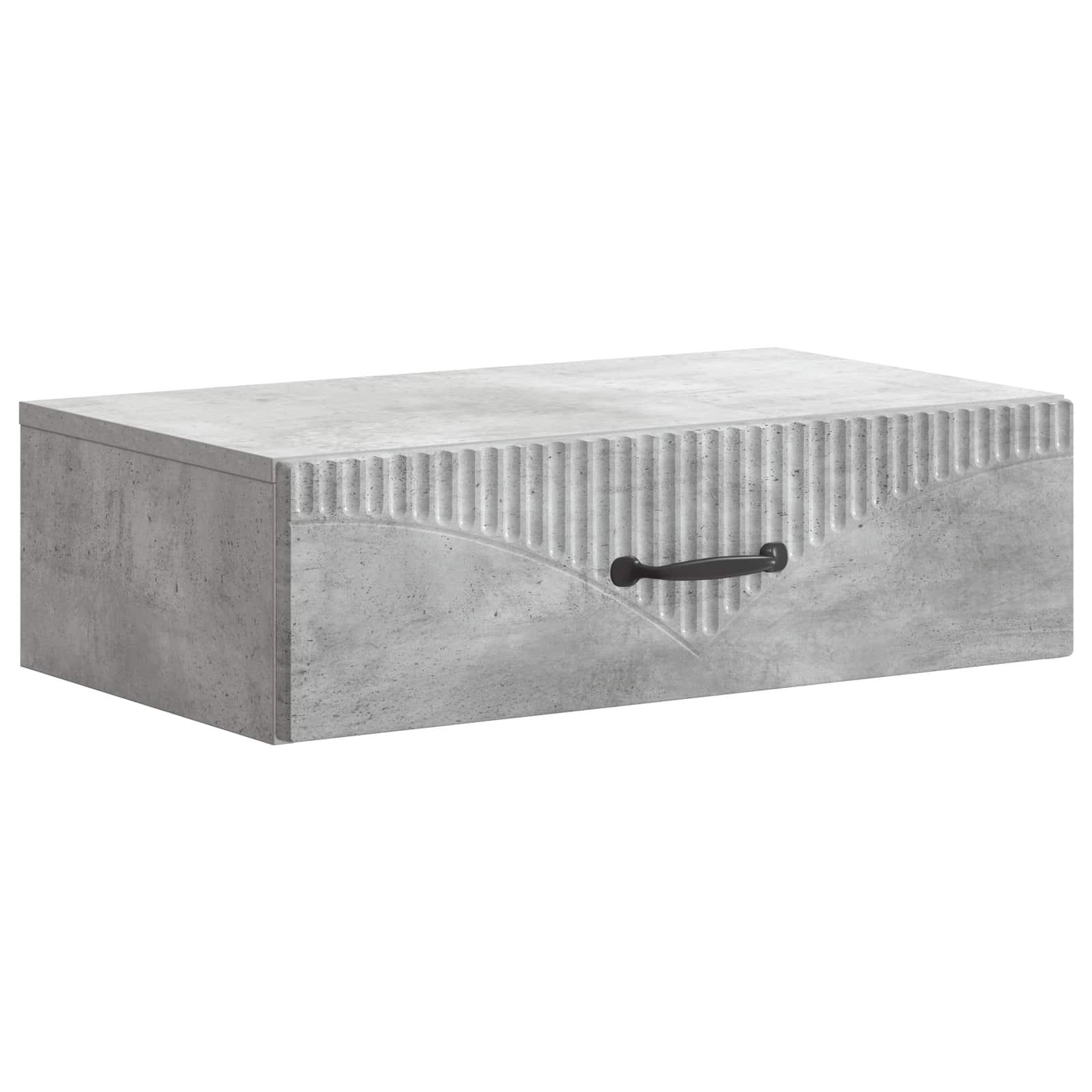 Væghængt Sideskab Betongrå 59 x 34,5 x 17 cm Konstrueret træ billede