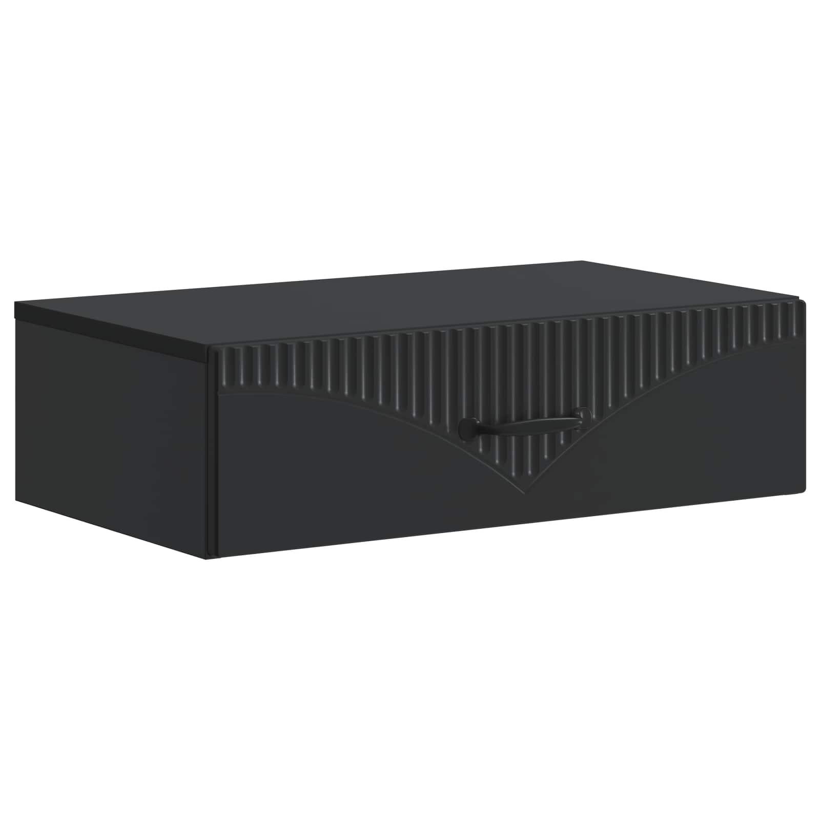 Væghængt Sideskab Sort 59 x 34,5 x 17 cm Konstrueret træ billede