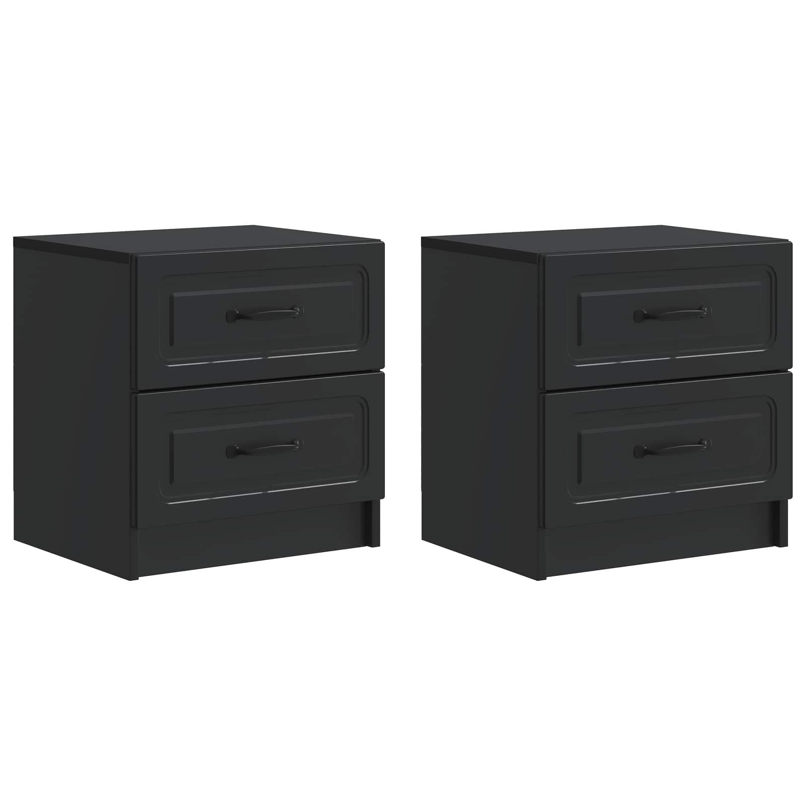 Natskab 2 stk Sort 43 x 34,5 x 44,5 cm Konstrueret træ billede