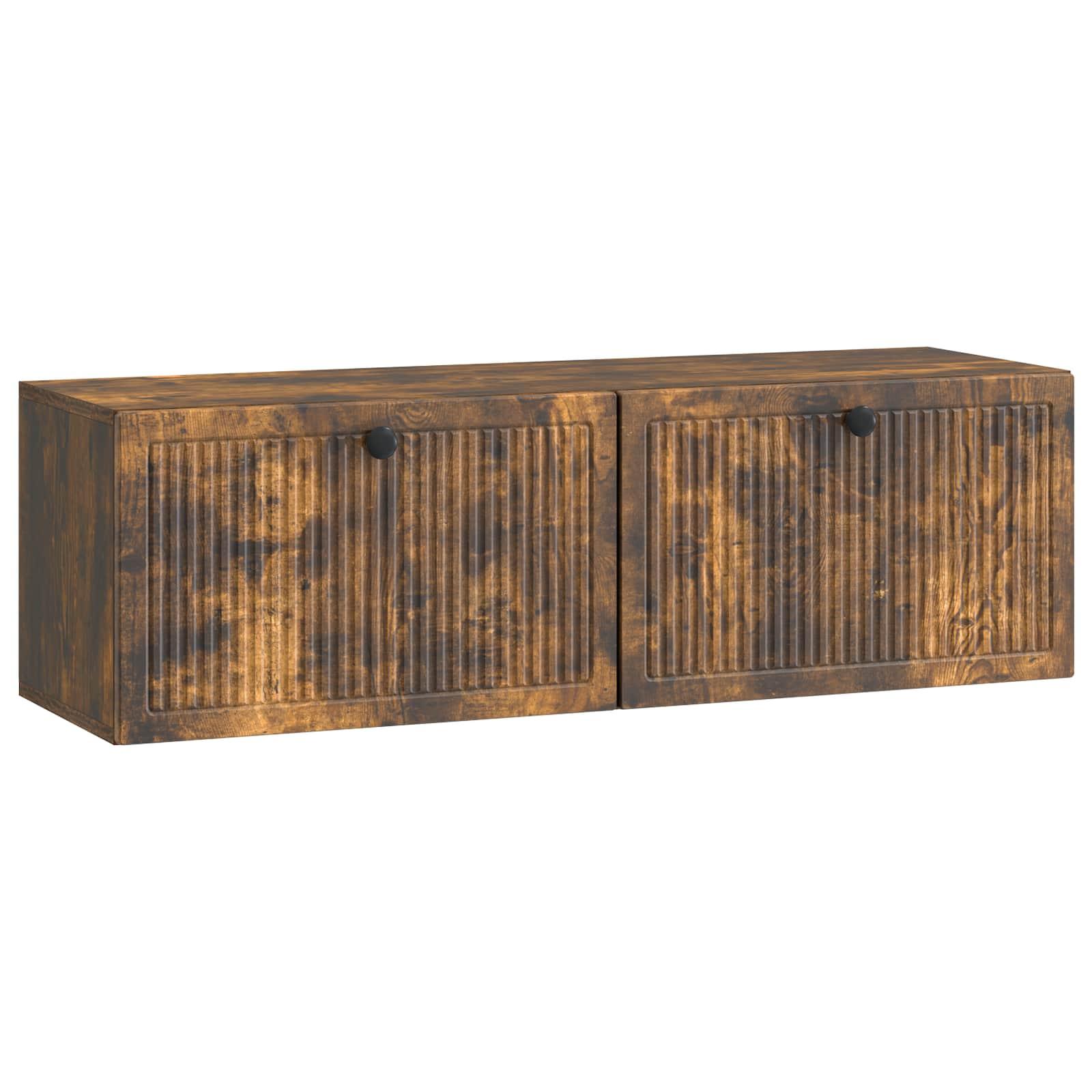 Væghængt TV-skab Røget eg 98 x 31 x 30 cm Konstrueret træ billede