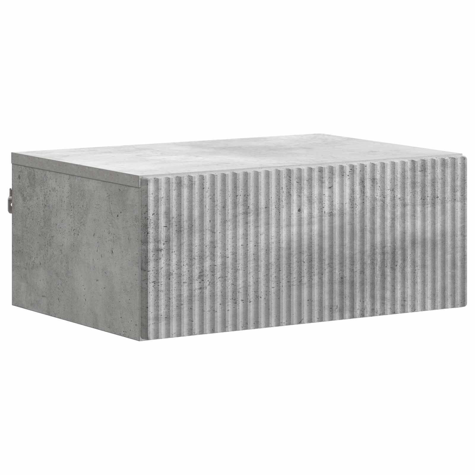 Væghængt Natbord Betongrå 49 x 34,5 x 20 cm Konstrueret træ billede